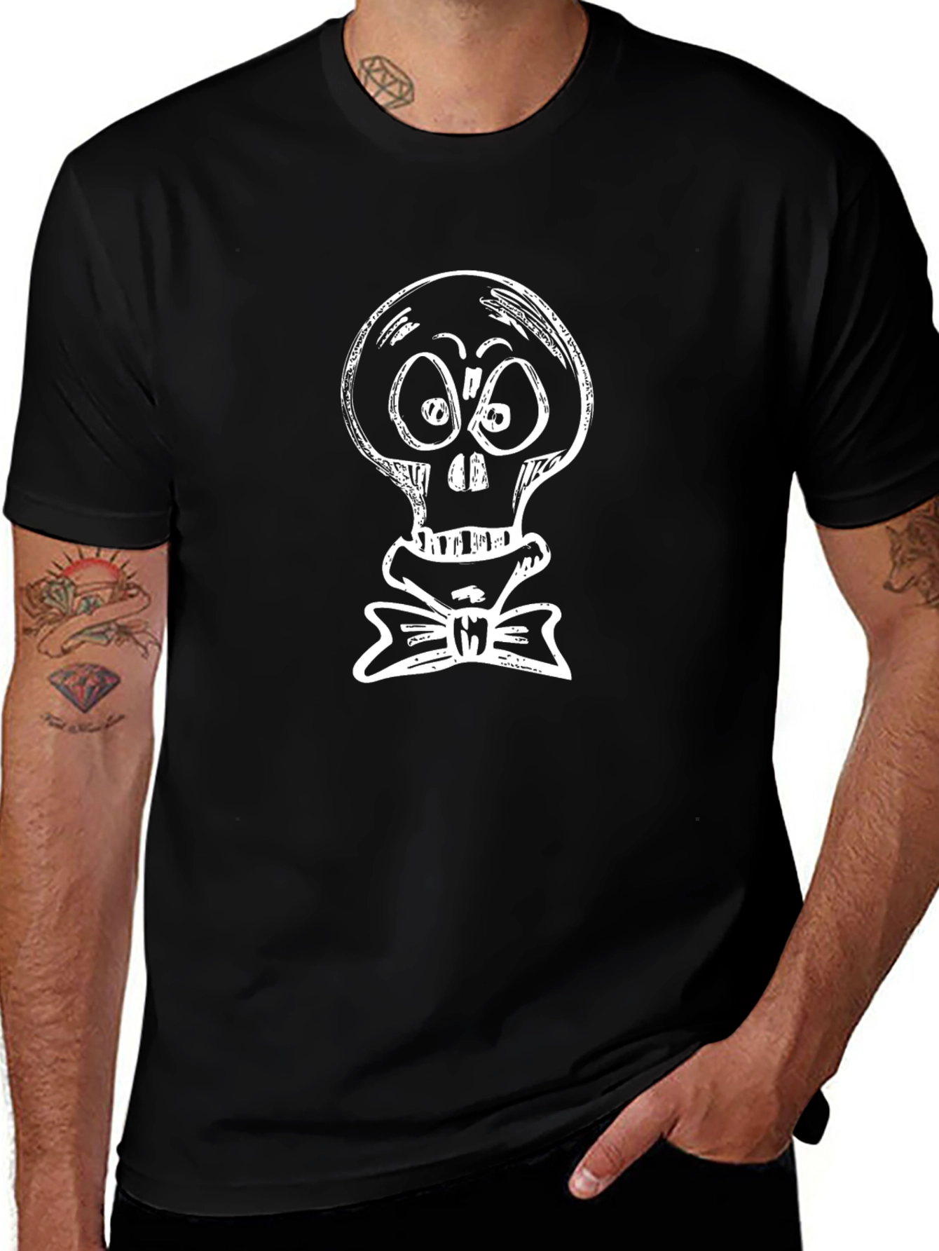 Skull Bow Tie T-Shirt - Mens Graphic Tee