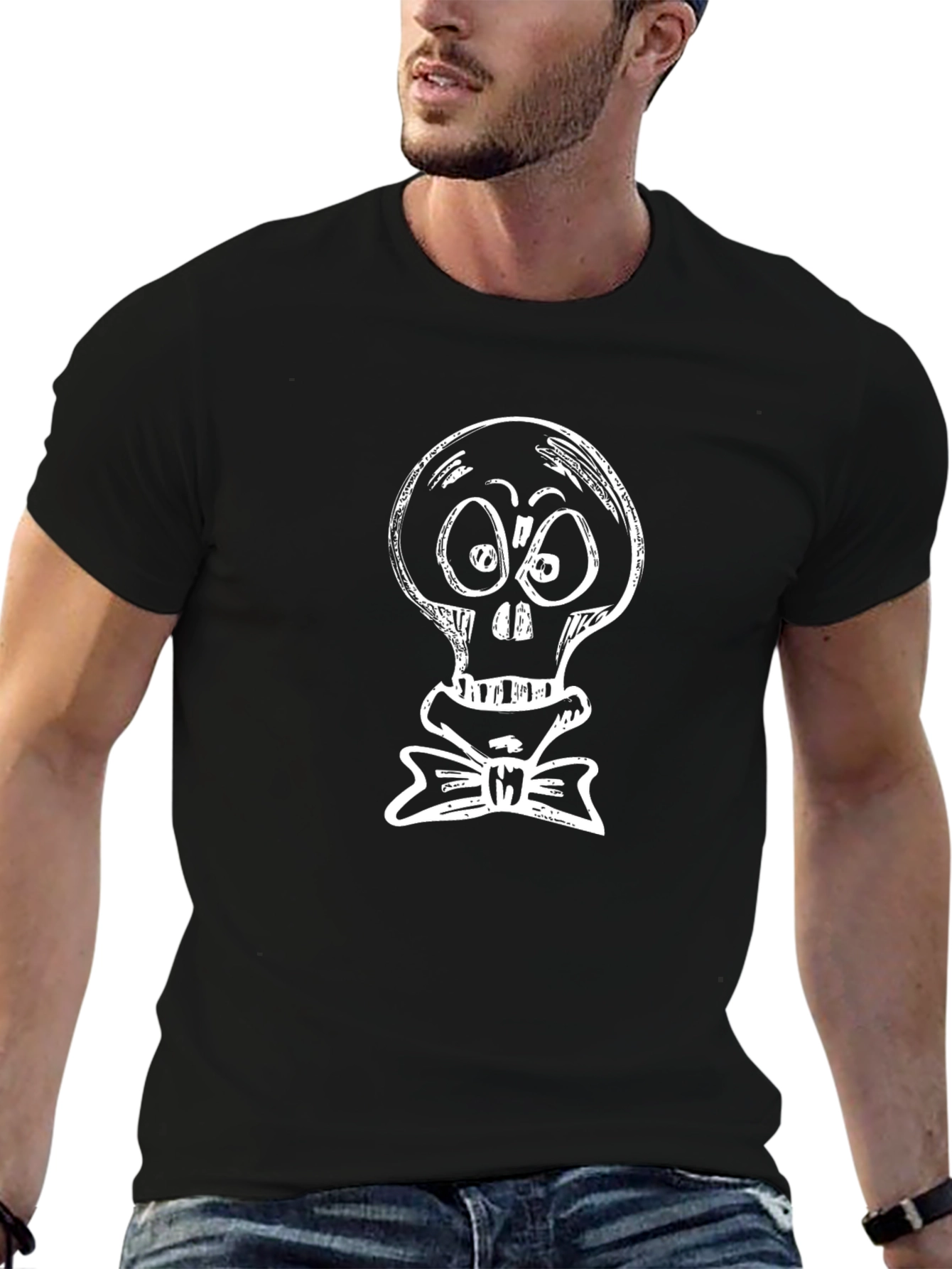 Skull Bow Tie T-Shirt - Mens Graphic Tee