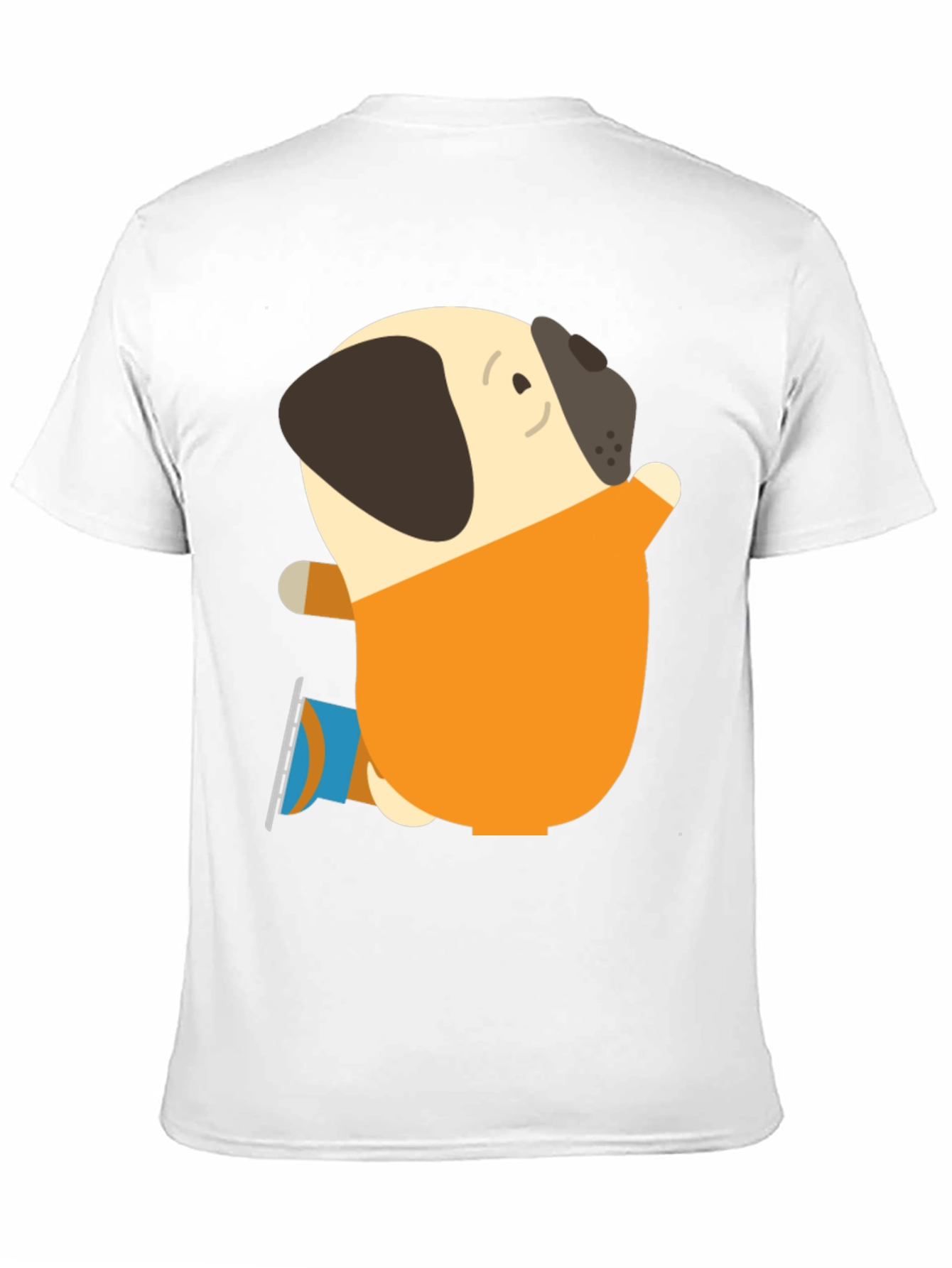 Pug on Ice Skates Graphic T-Shirt