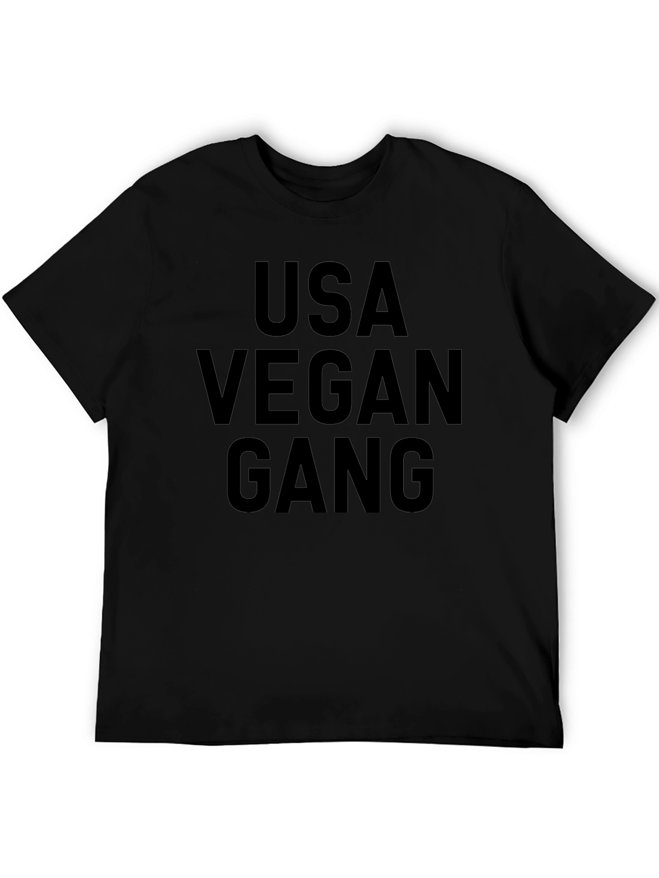 USA Vegan Gang Graphic Tee - Black Cotton