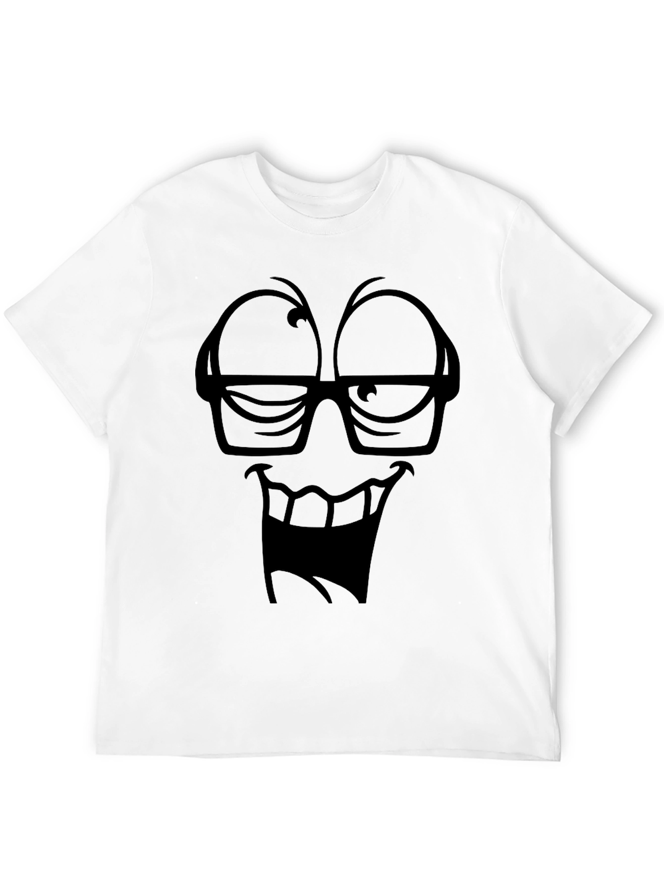 Funny Face Black T-Shirt Cartoon Graphic Tee