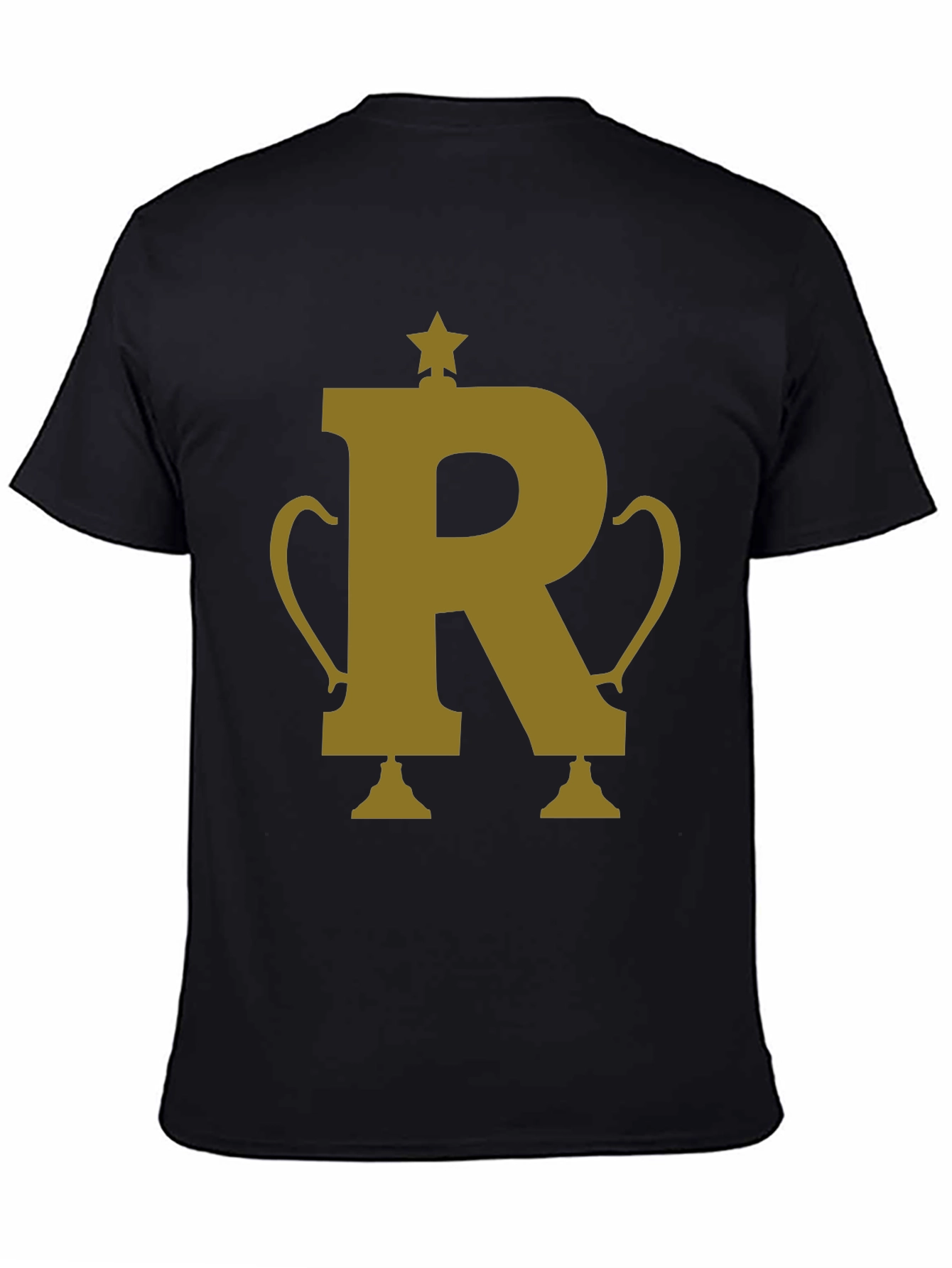 Golden R Trophy Graphic Tee - Black Cotton