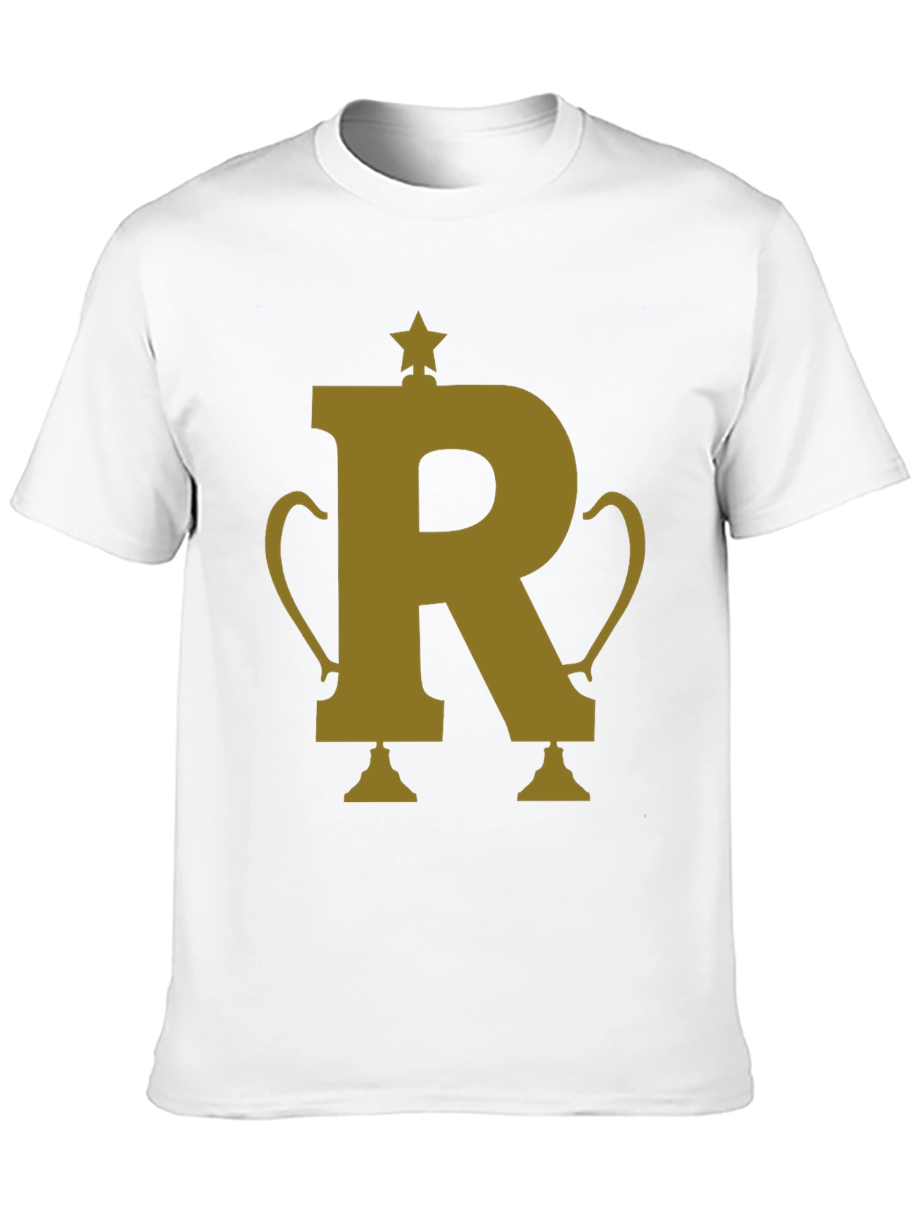 Golden R Trophy Graphic Tee - Black Cotton