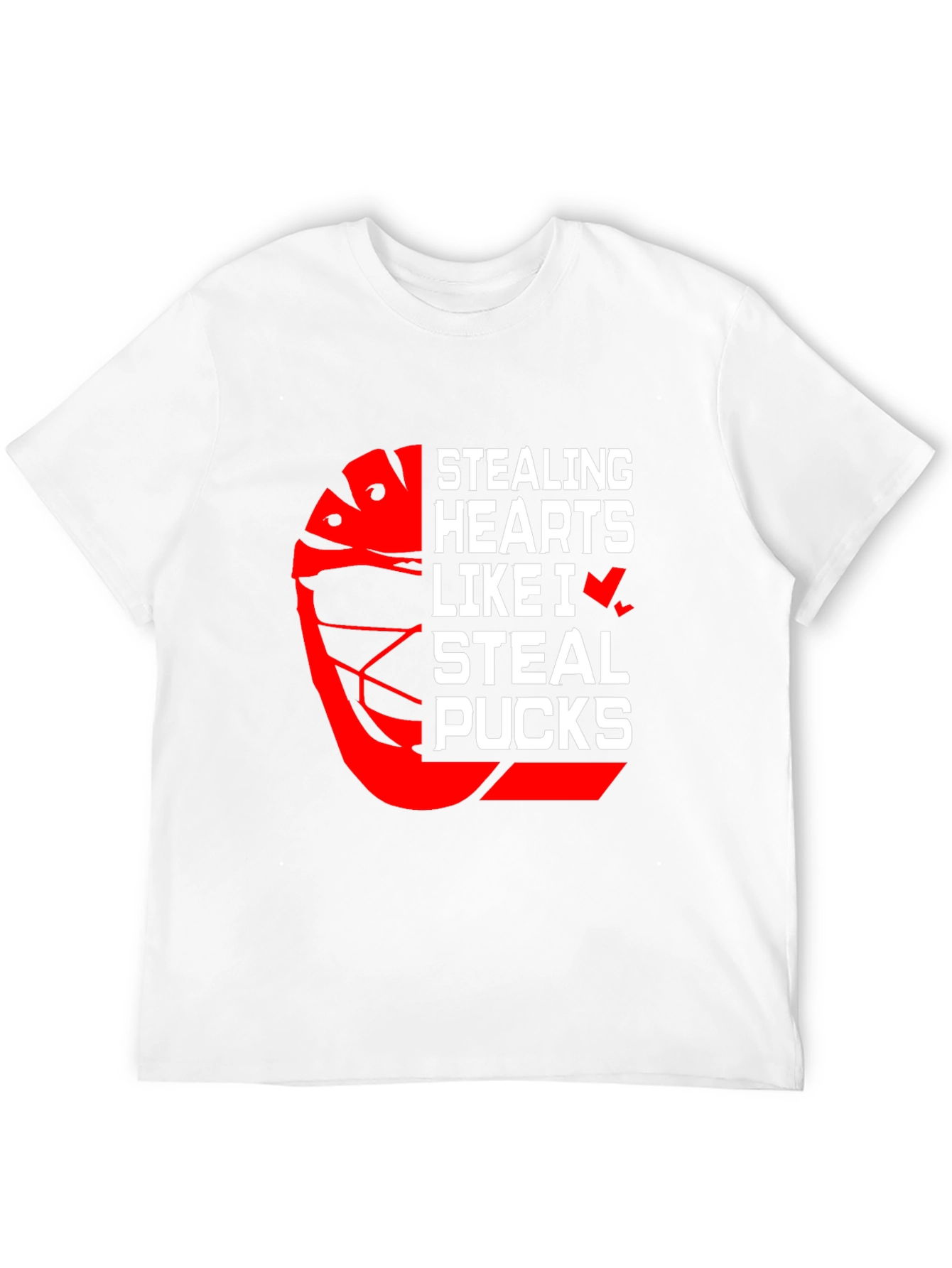 Stealing Hearts Hockey Graphic T-Shirt - Black