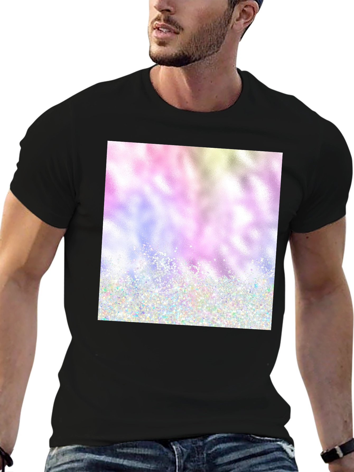 Rainbow Glitter Graphic Tee - Soft Style