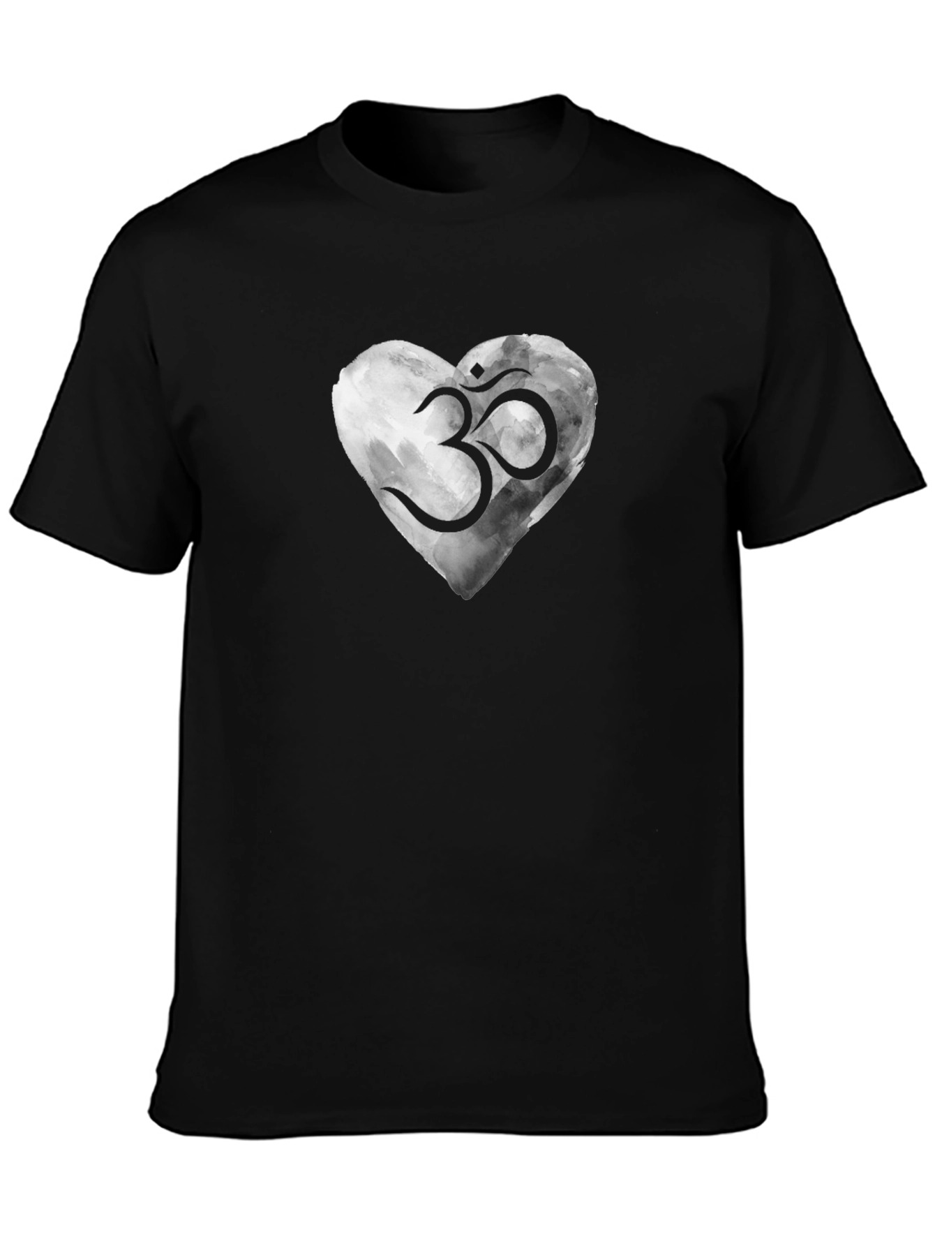 Om Heart Graphic T-Shirt - Black Casual Tee