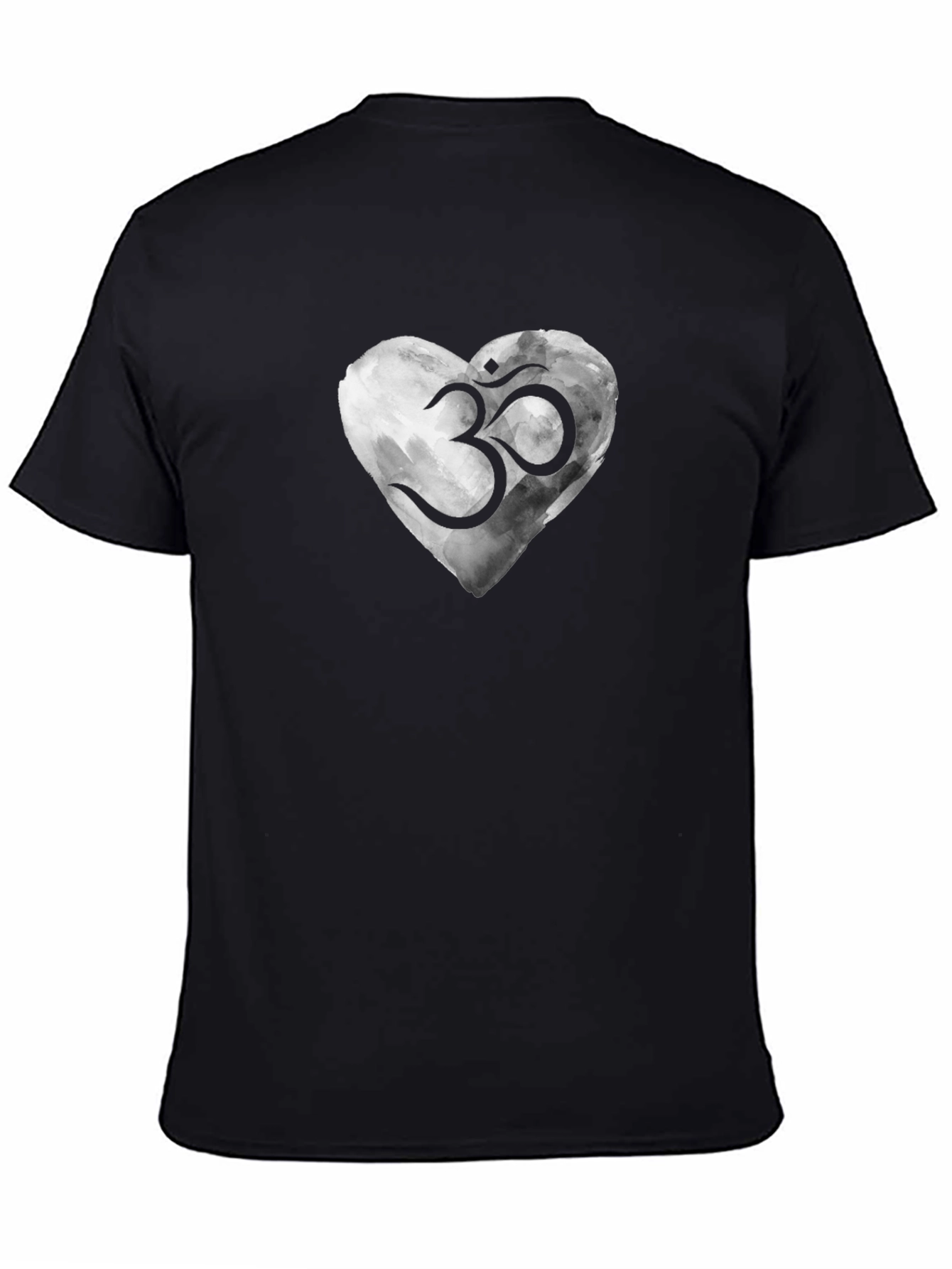 Om Heart Graphic T-Shirt - Black Casual Tee