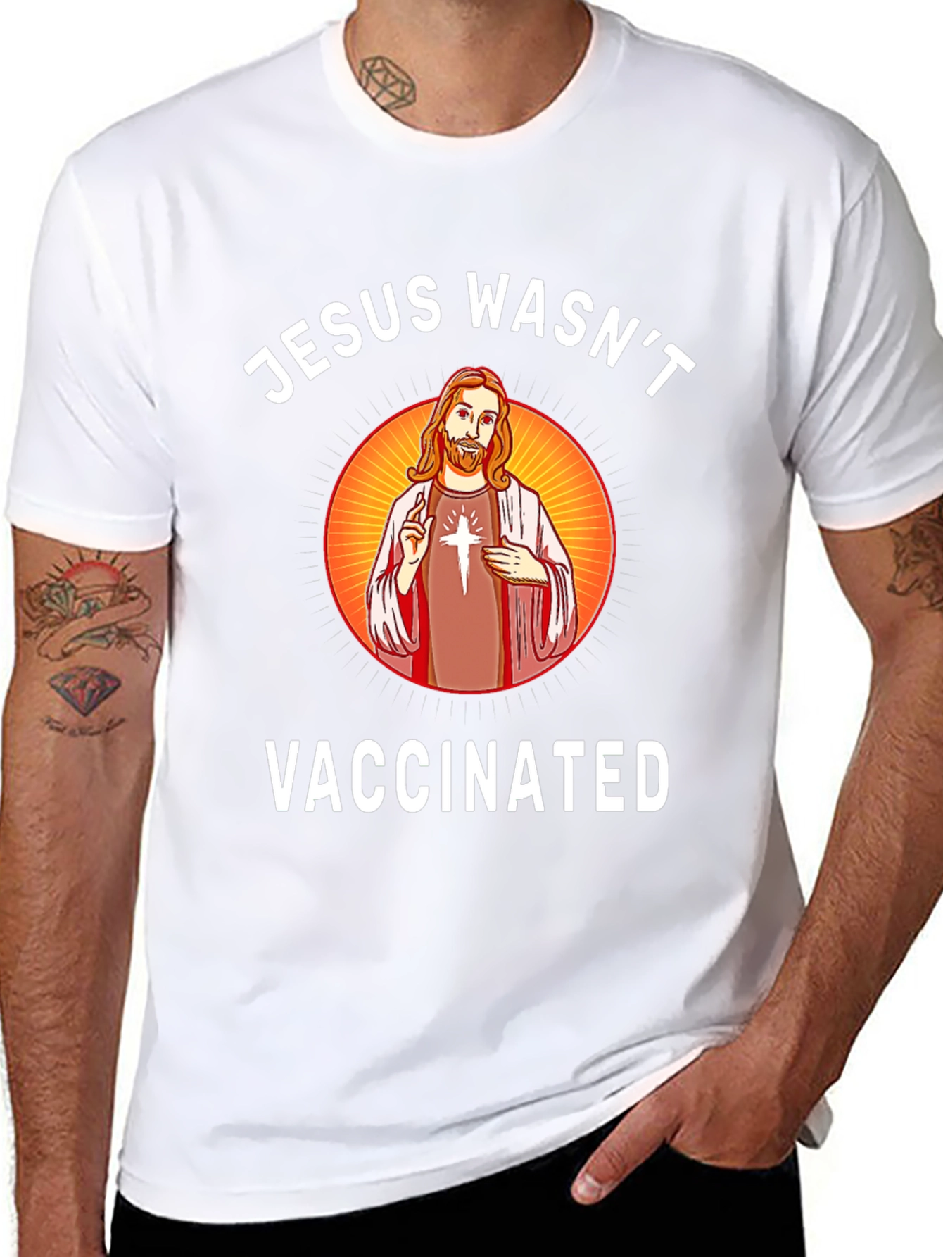 Jesus Wasnt Vaccinated Graphic T-Shirt