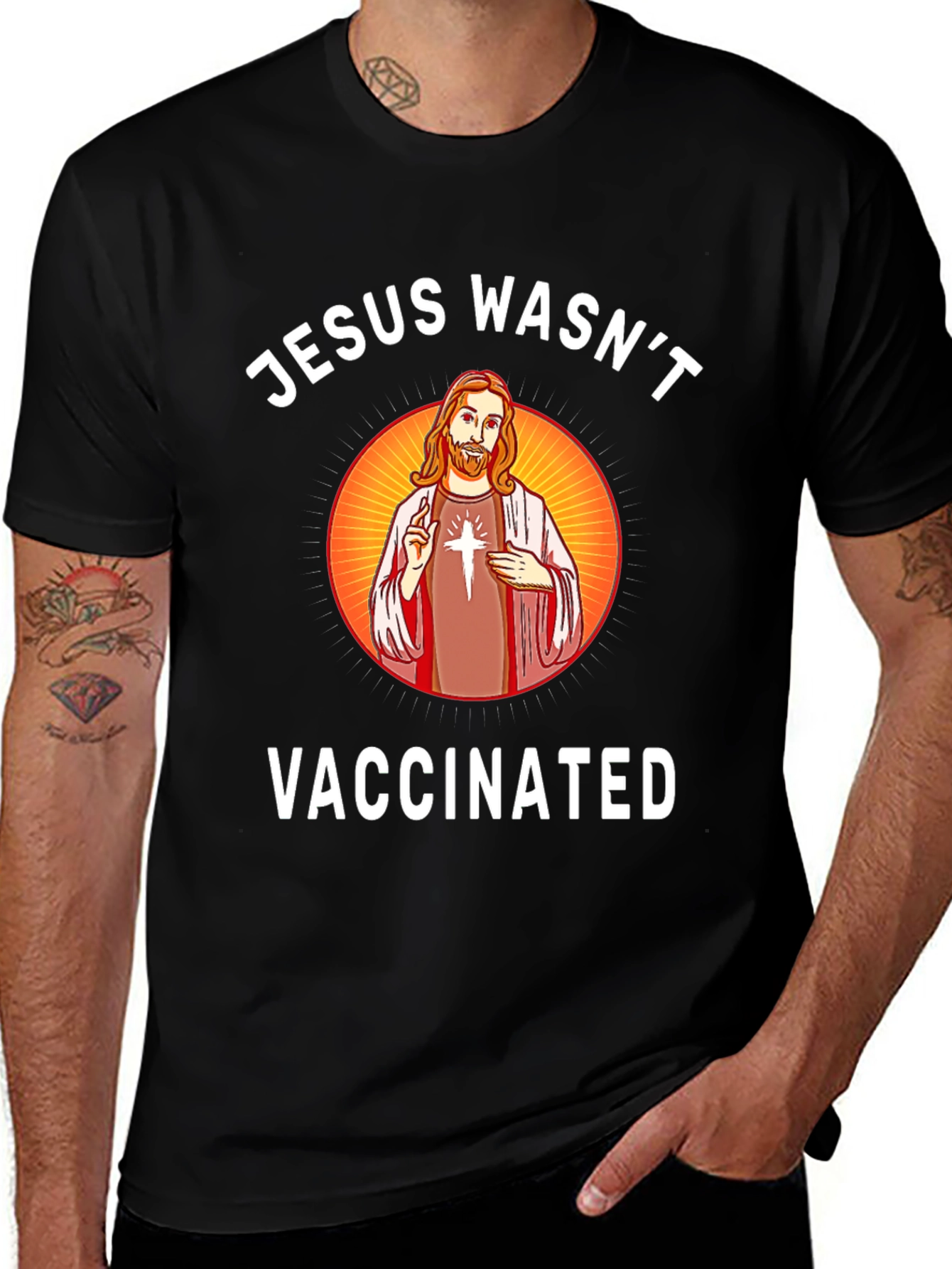 Jesus Wasnt Vaccinated Graphic T-Shirt