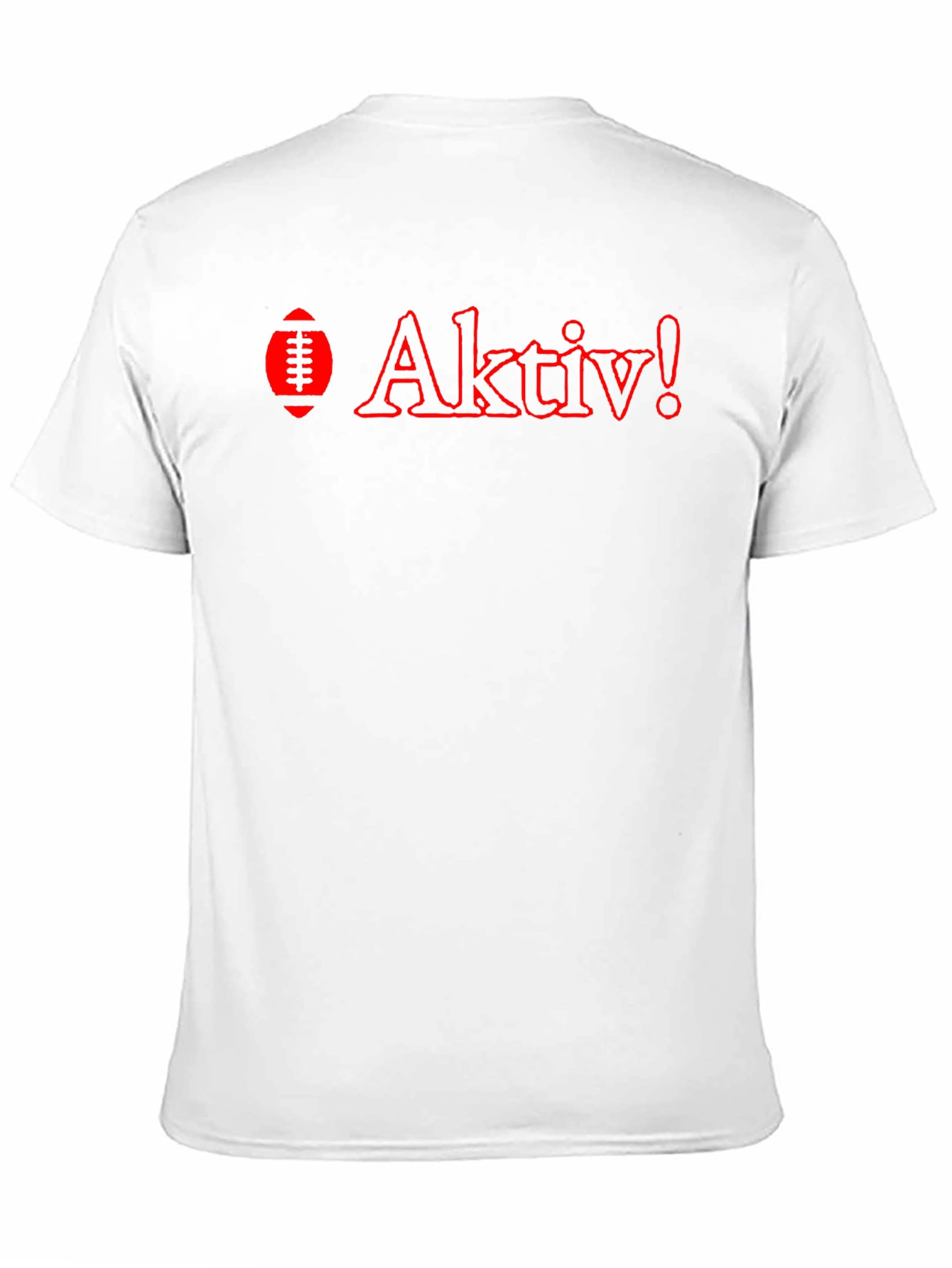 Aktiv! Black T-Shirt with Red Football Design