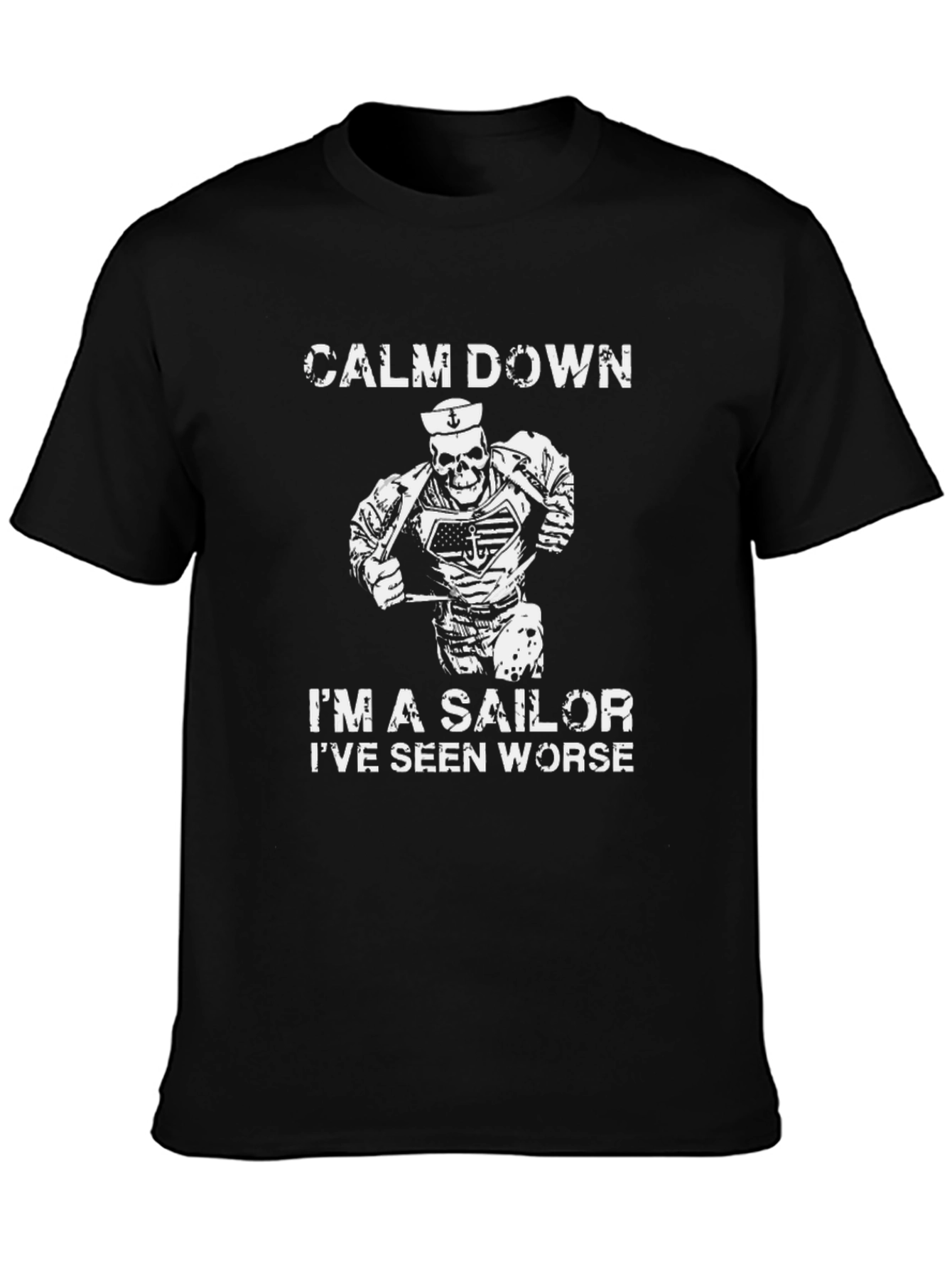 Calm Down Sailor Skeleton Graphic Tee