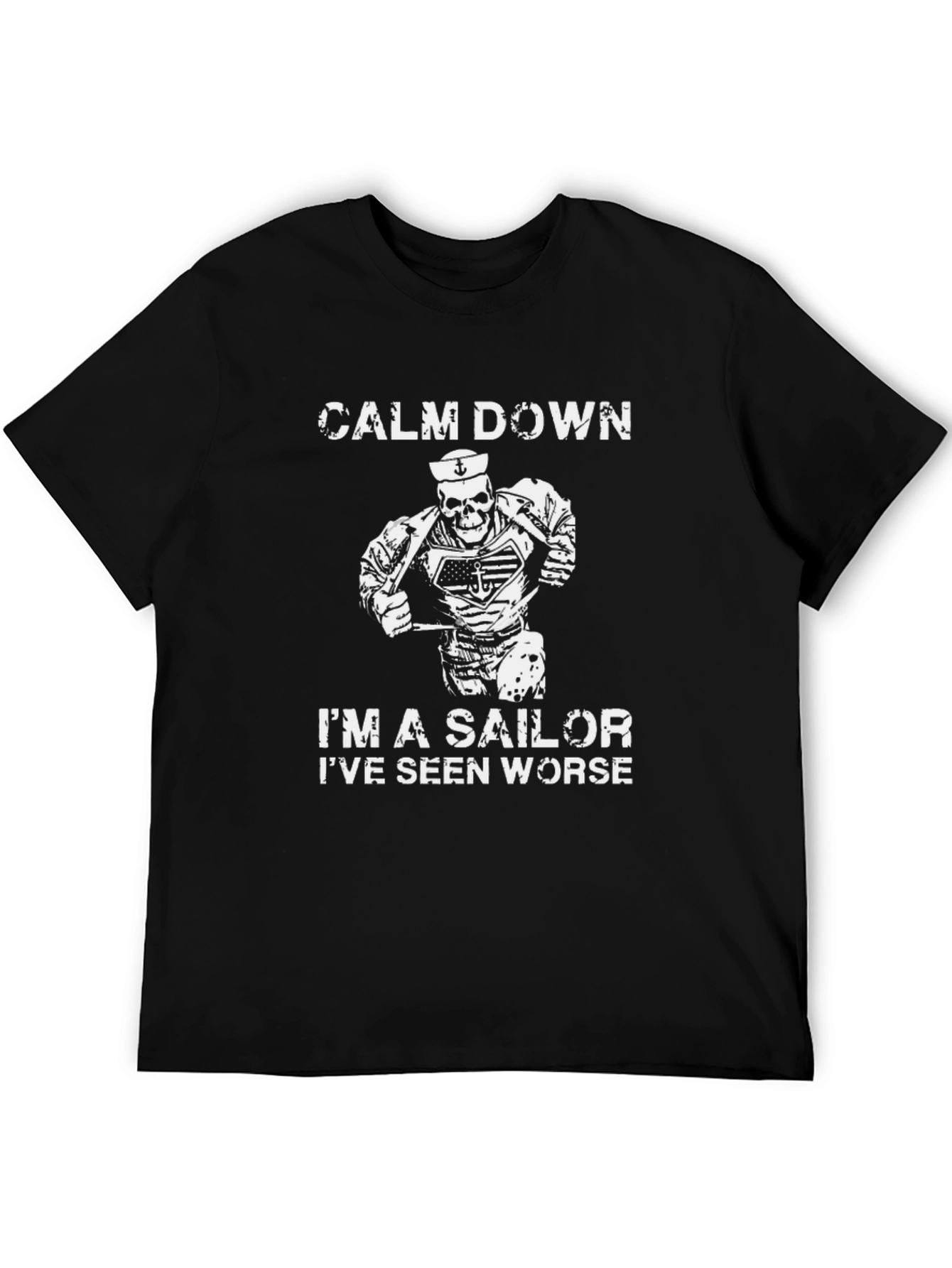 Calm Down Sailor Skeleton Graphic Tee