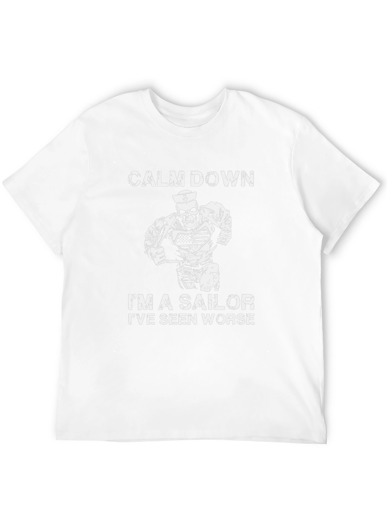 Calm Down Sailor Skeleton Graphic Tee
