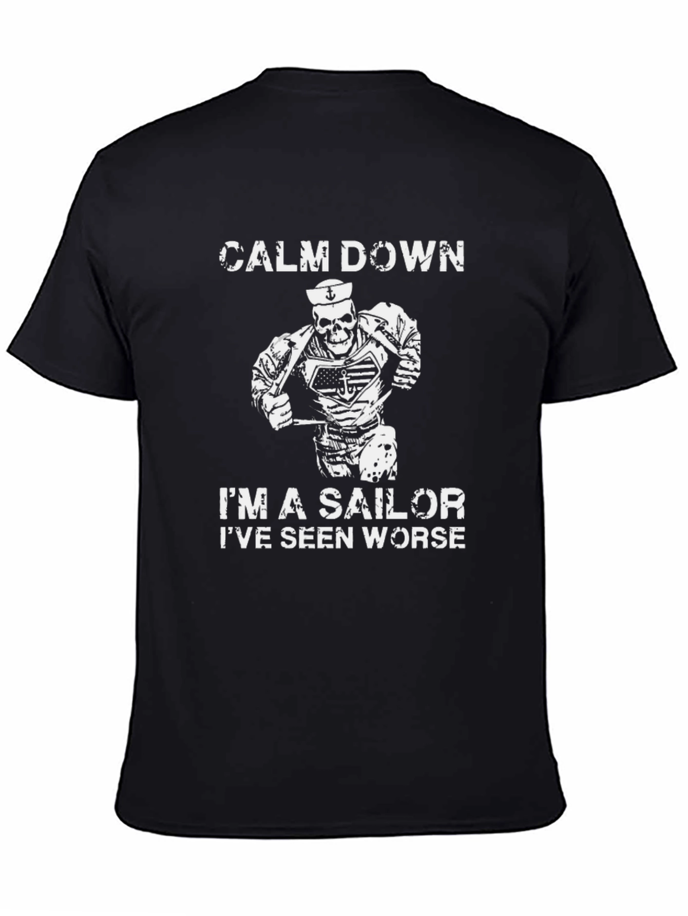 Calm Down Sailor Skeleton Graphic Tee