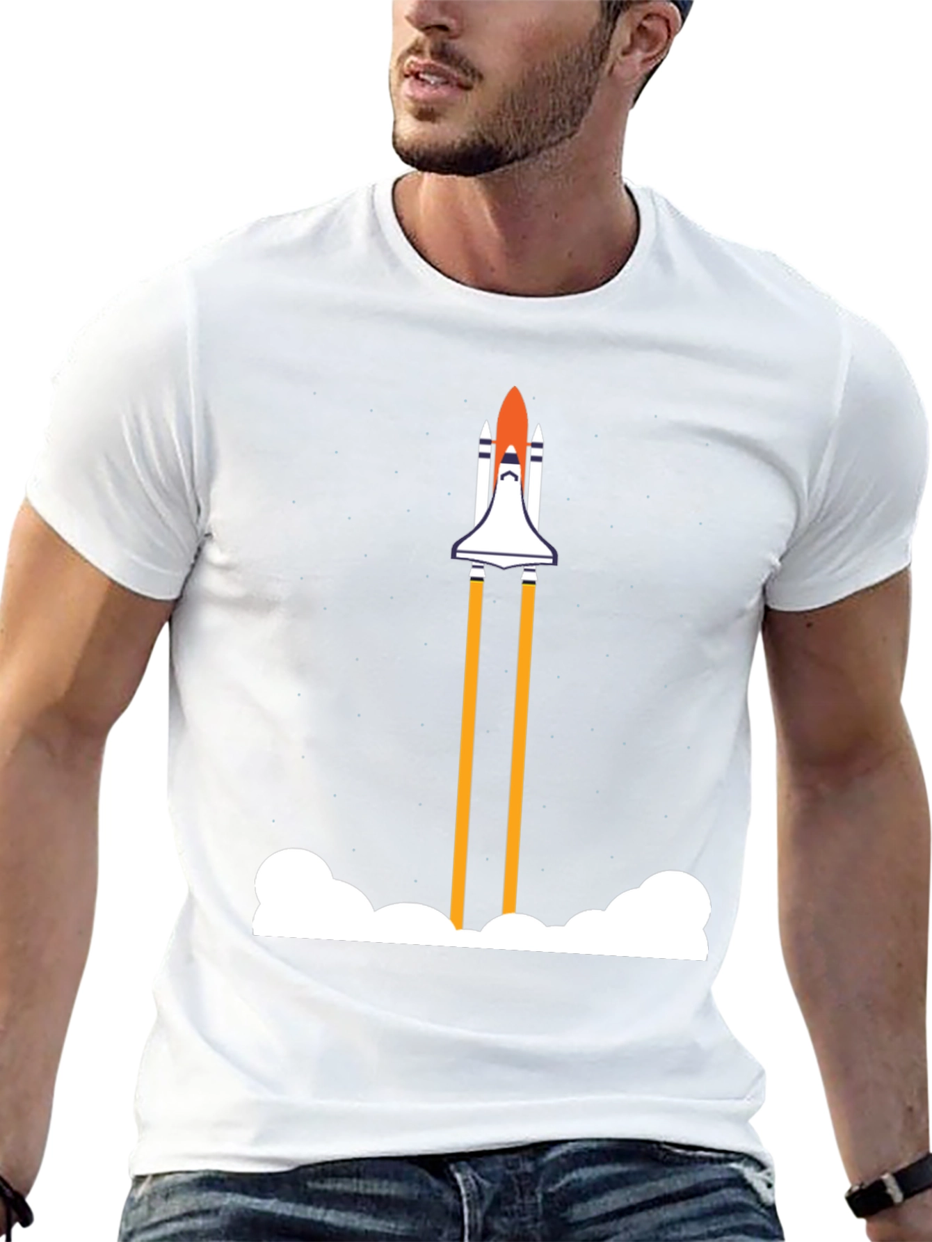 Rocket Launch Graphic Tee - Space Shuttle Shirt