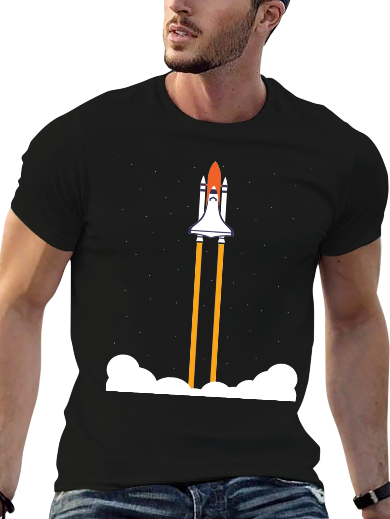 Rocket Launch Graphic Tee - Space Shuttle Shirt