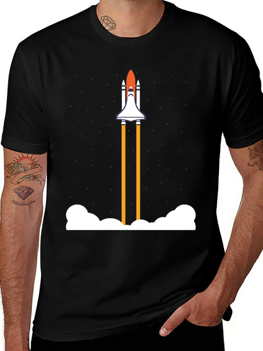 Rocket Launch Graphic Tee - Space Shuttle Shirt