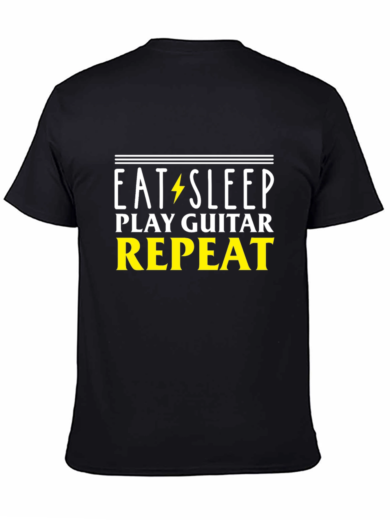 Eat Sleep Play Guitar Repeat T-Shirt - Black