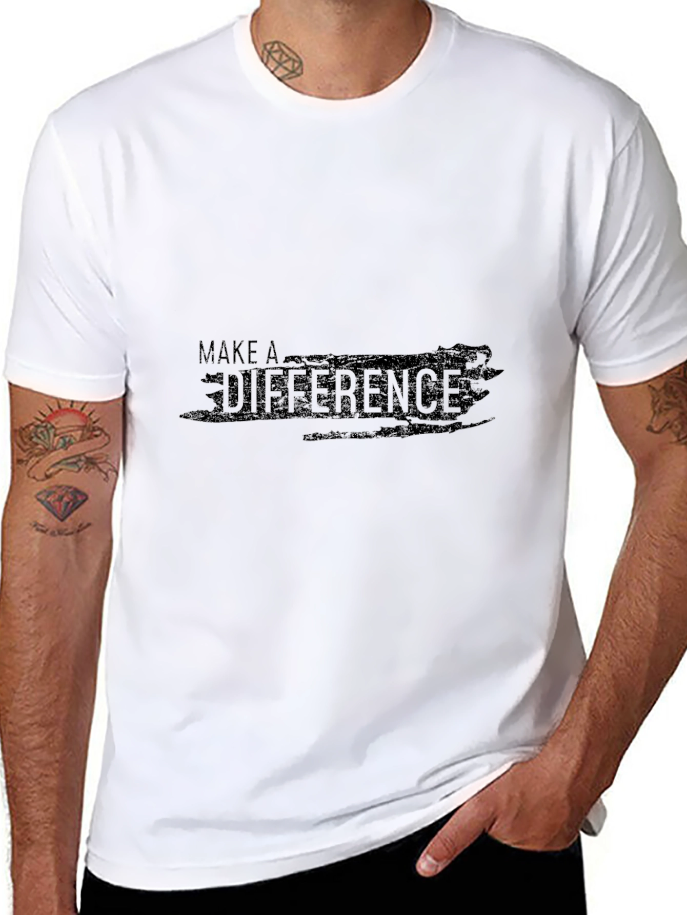 Make A Difference Black Graphic Tee