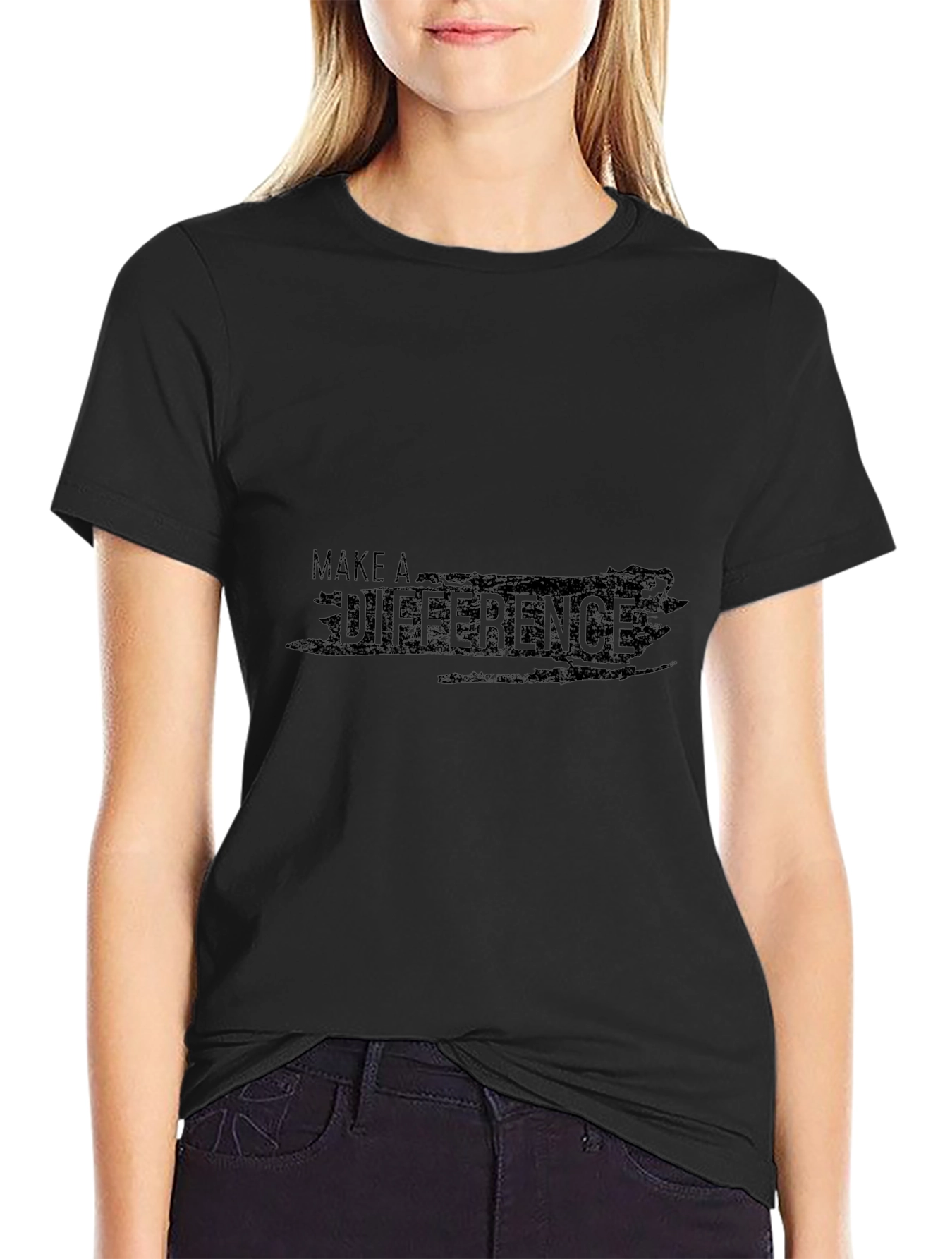 Make A Difference Black Graphic Tee