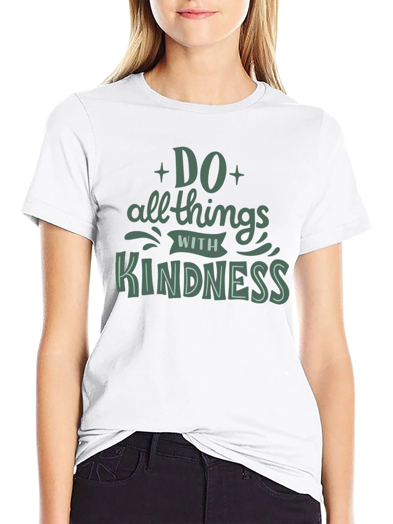 Do All Things With Kindness Black Graphic Tee