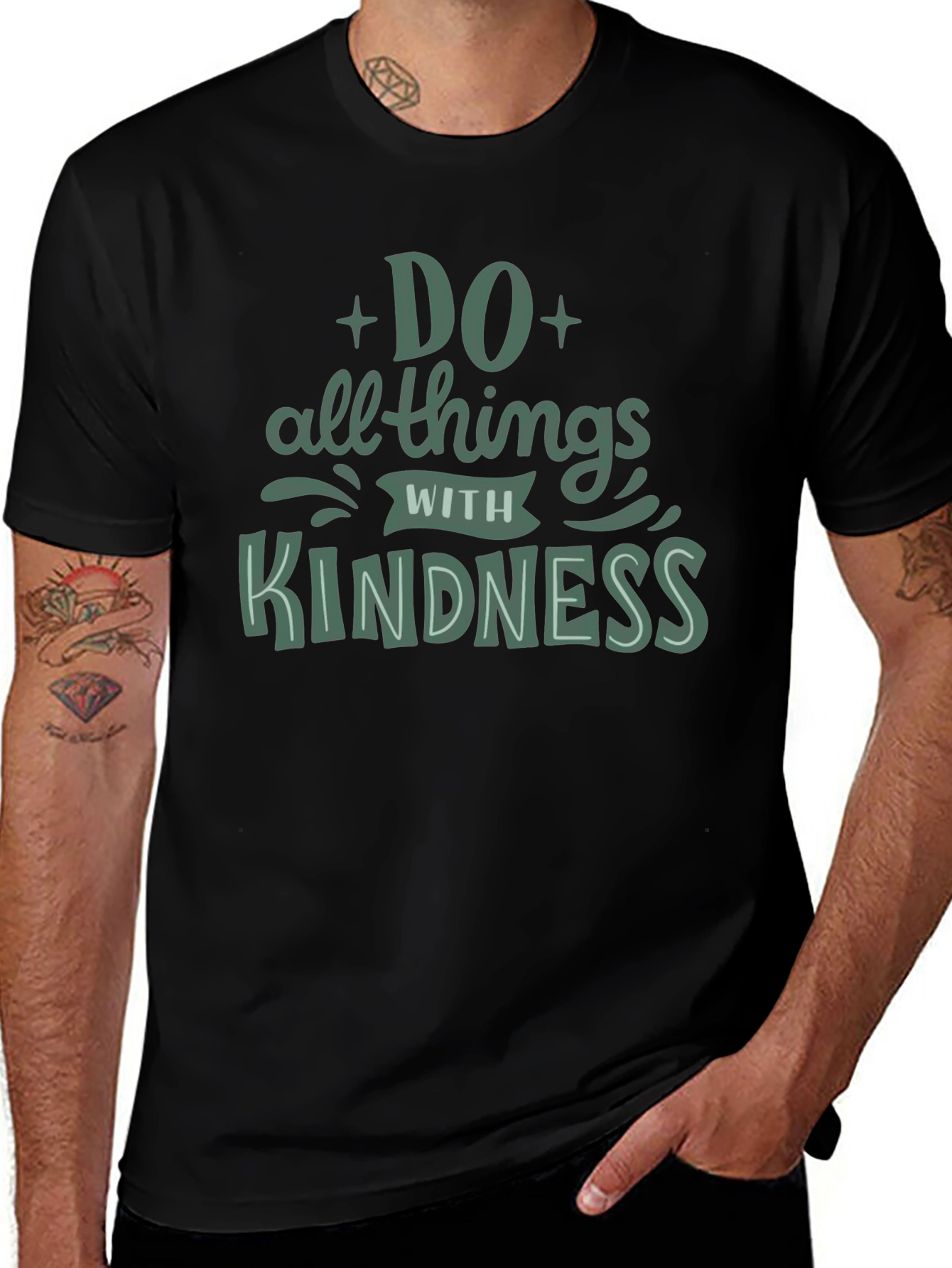 Do All Things With Kindness Black Graphic Tee