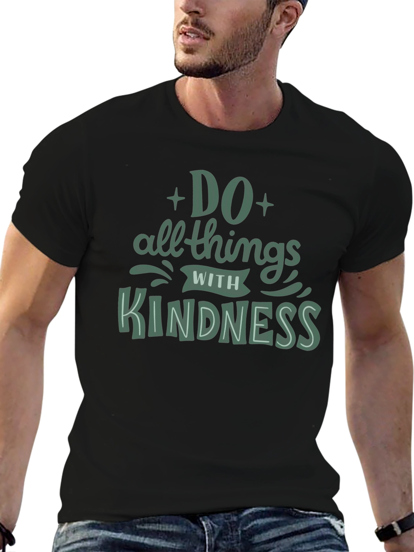 Do All Things With Kindness Black Graphic Tee