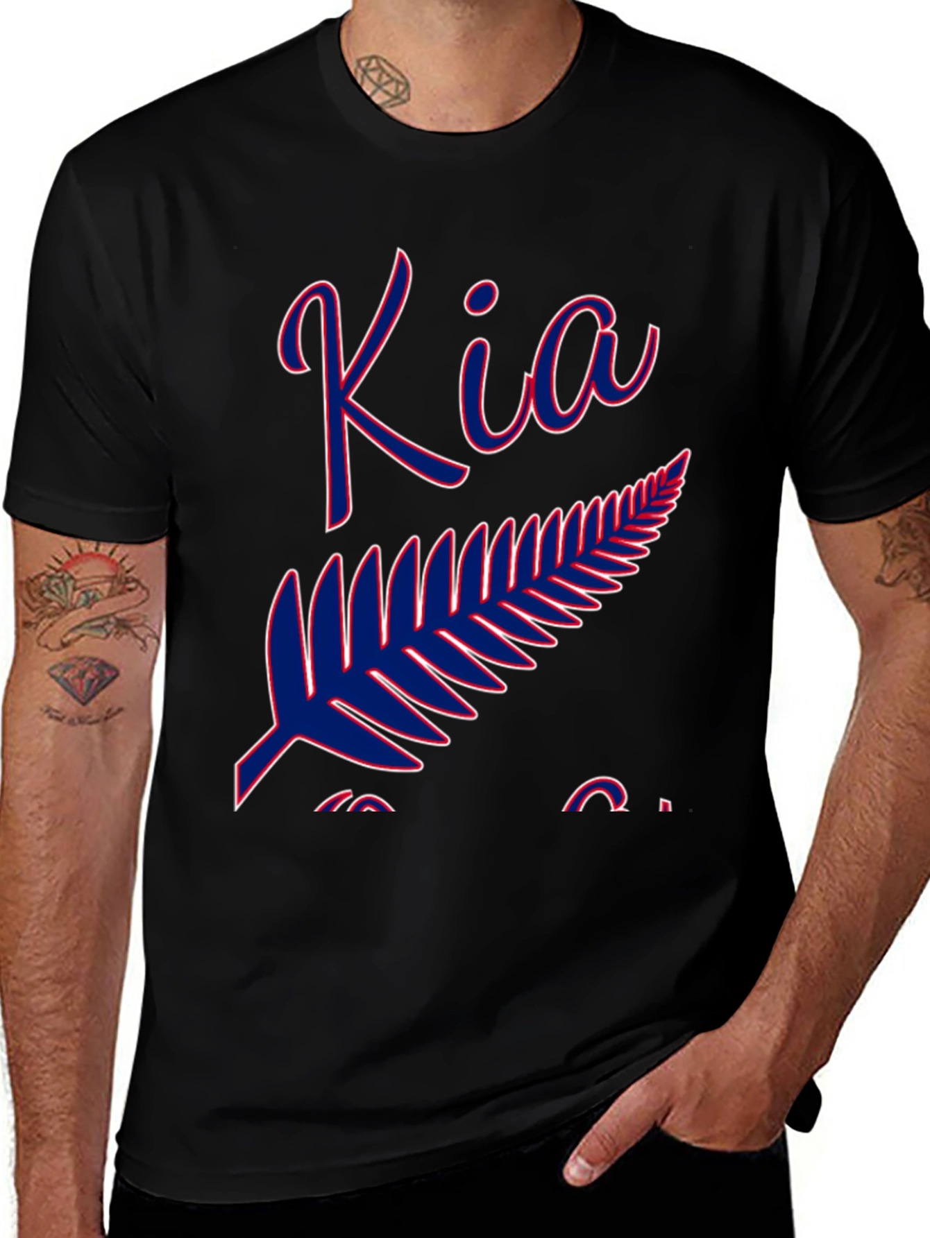 Kia Kaha Fern T-Shirt - Classic Black