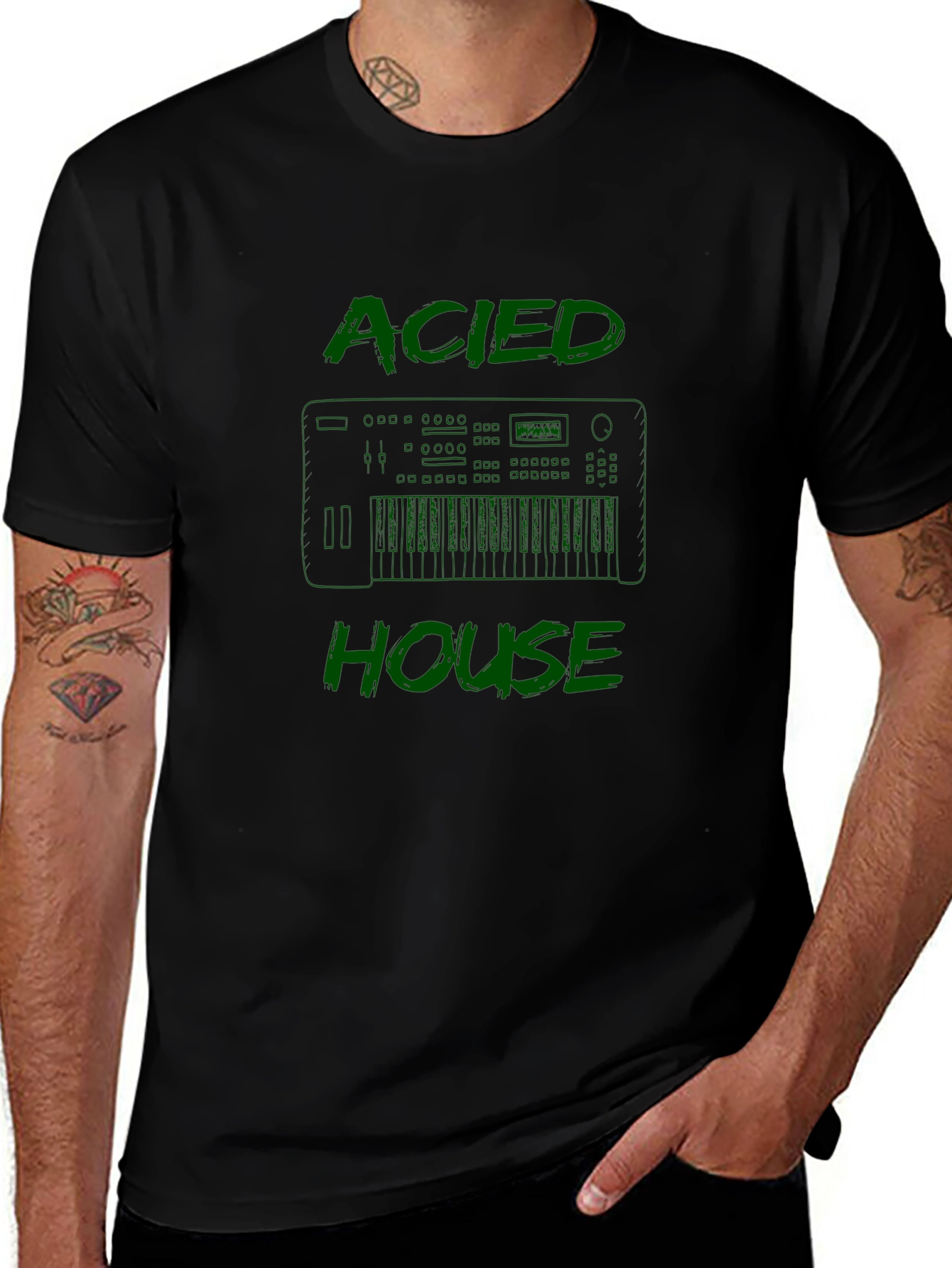 Acid House Music T-Shirt - Keyboard Graphic Tee