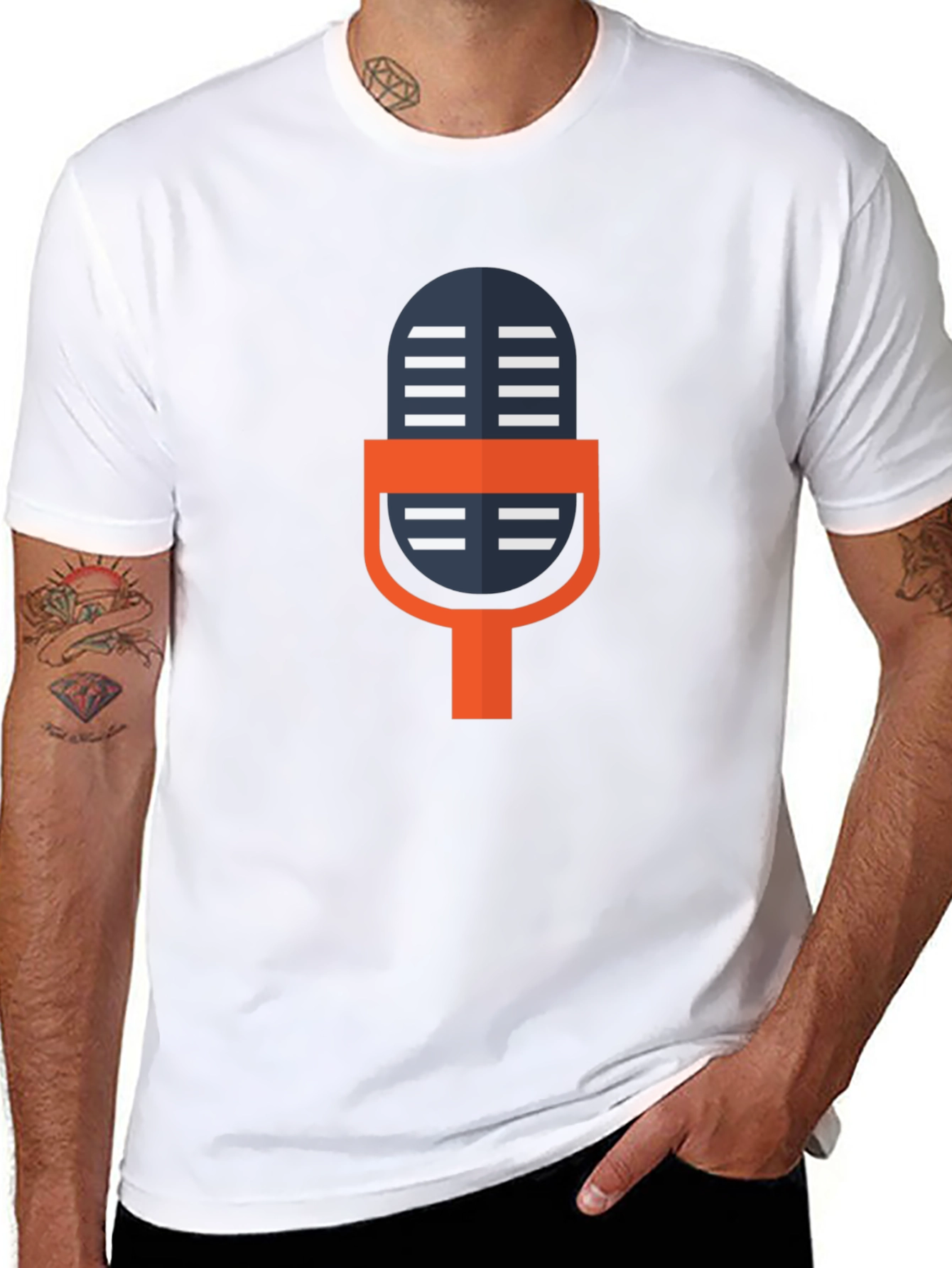 Retro Microphone Graphic Tee - Black Unisex T-Shirt
