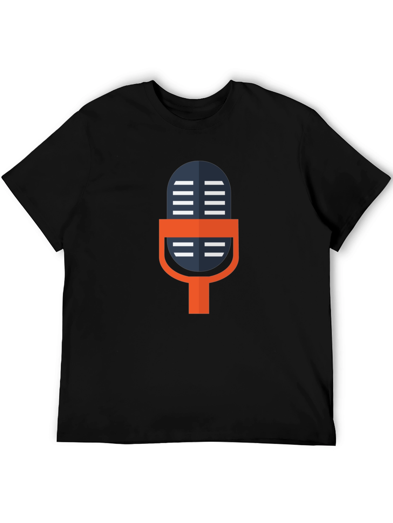 Retro Microphone Graphic Tee - Black Unisex T-Shirt