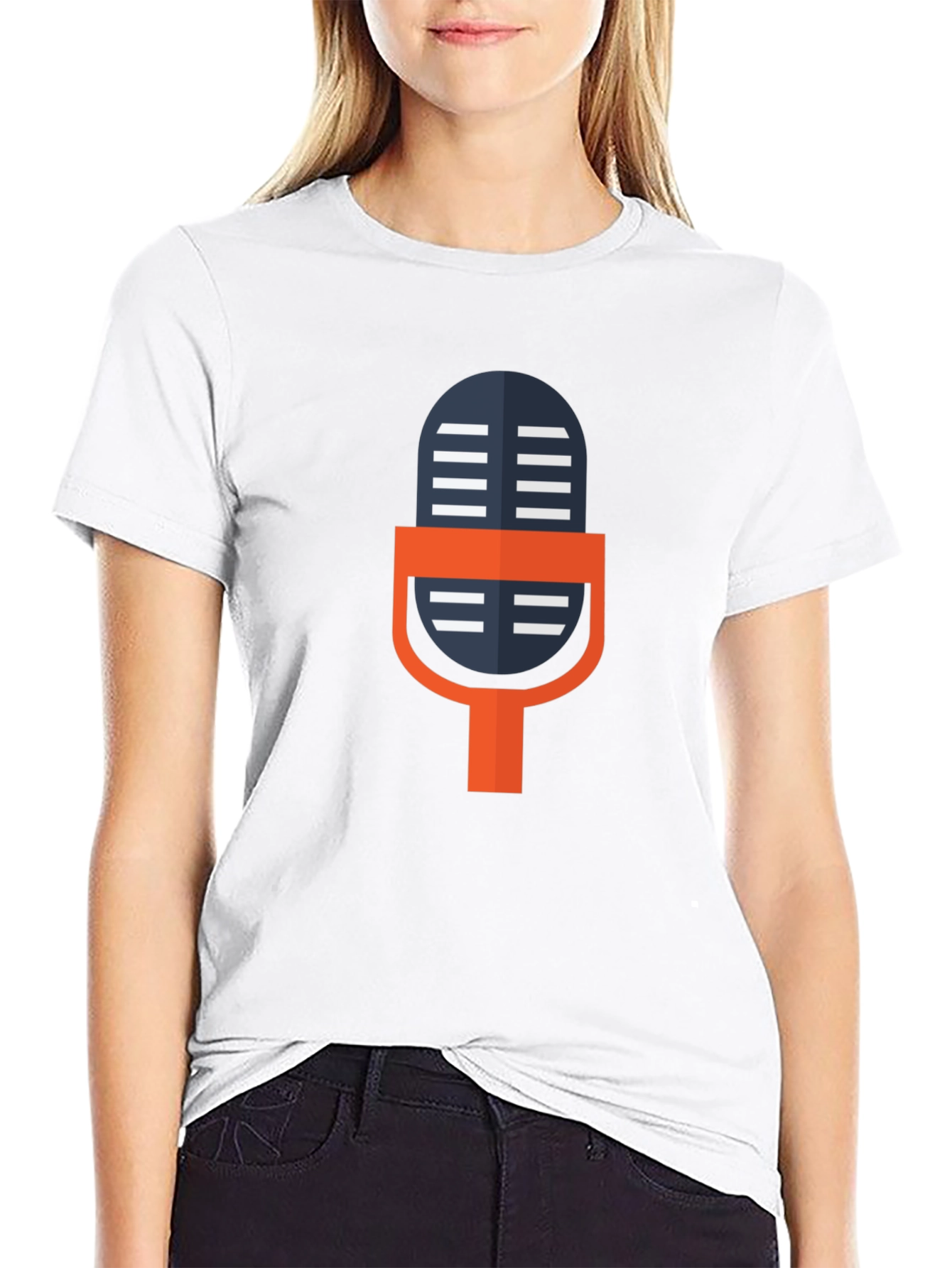 Retro Microphone Graphic Tee - Black Unisex T-Shirt