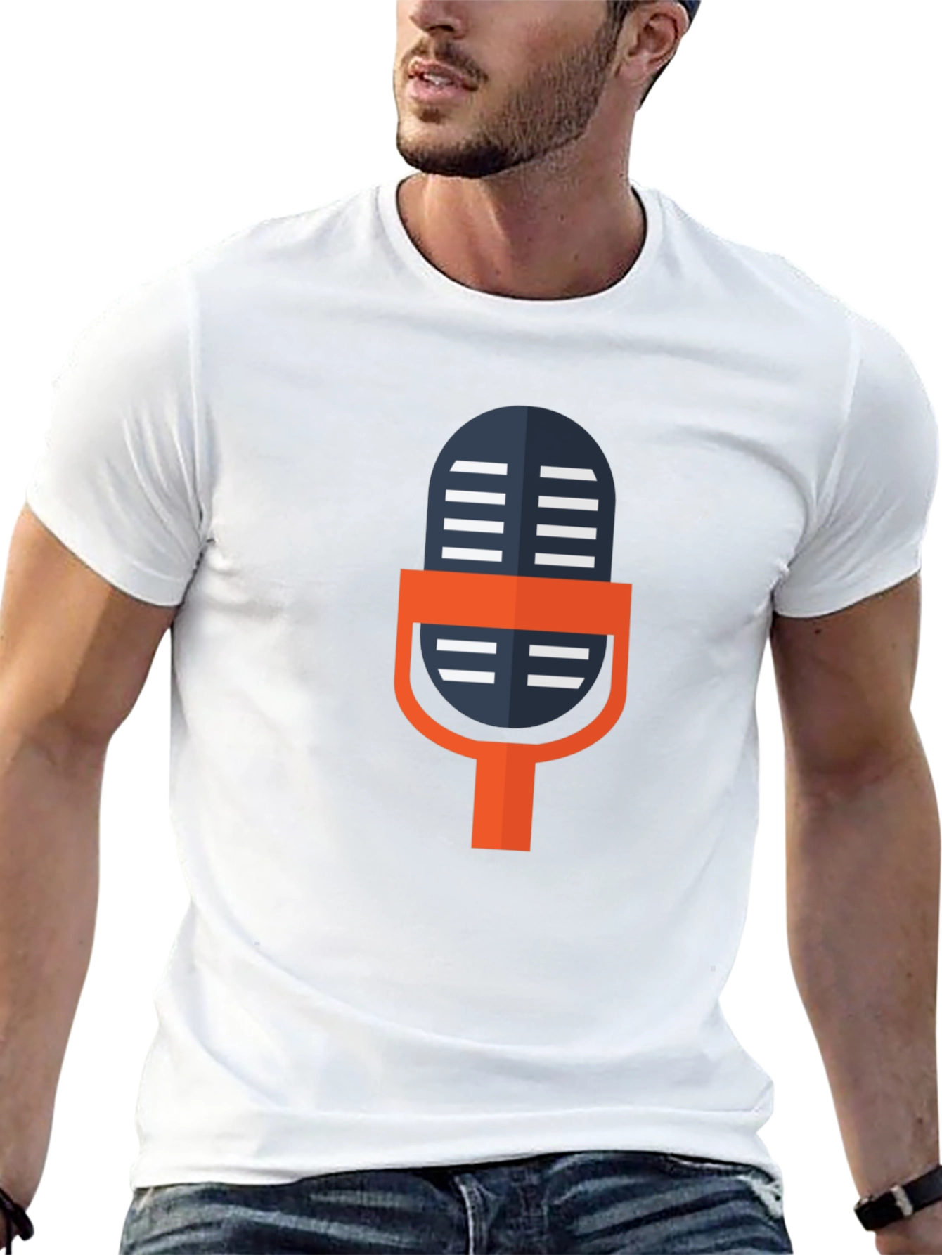Retro Microphone Graphic Tee - Black Unisex T-Shirt
