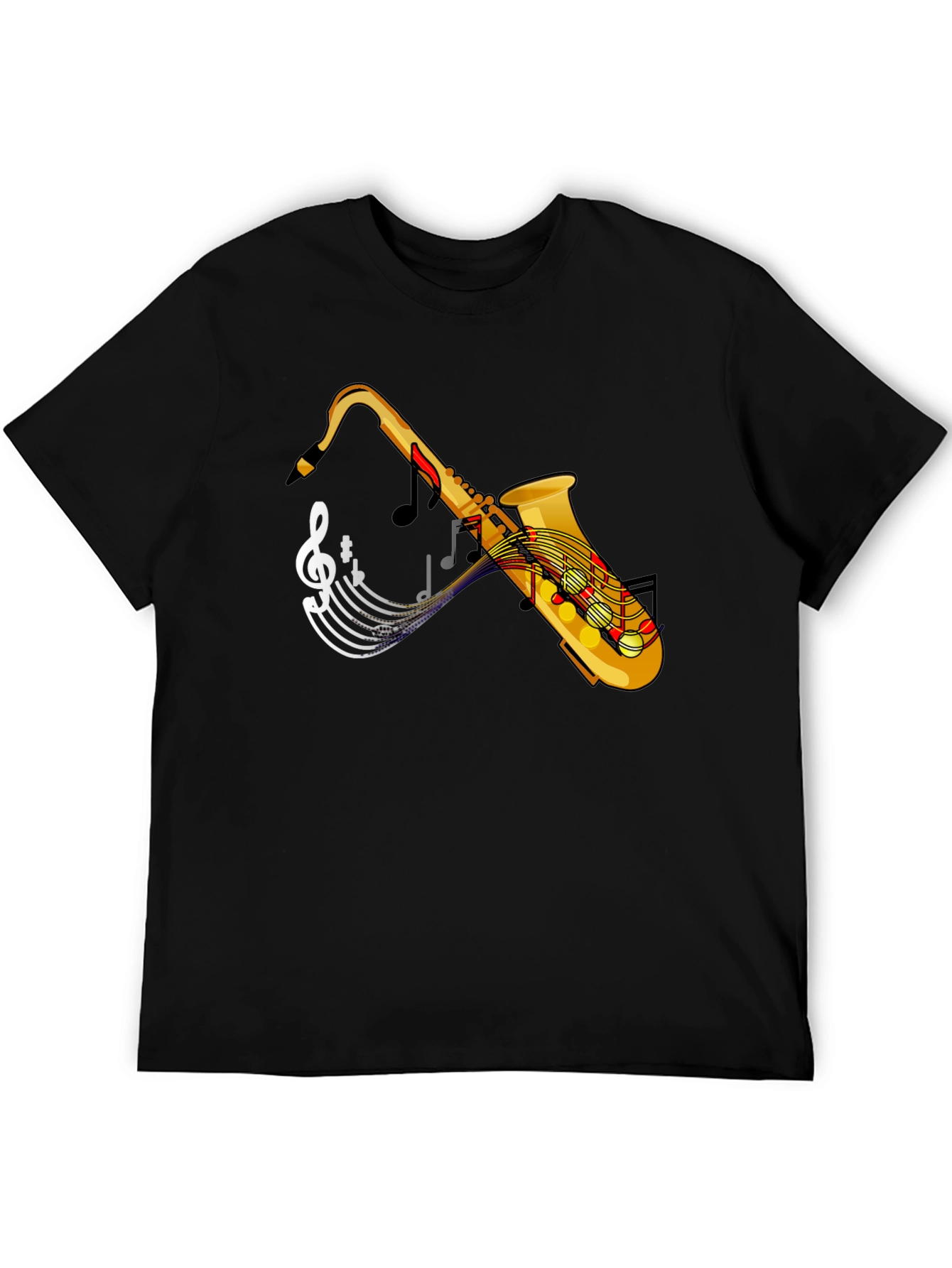 Saxophone Music Notes Graphic T-Shirt