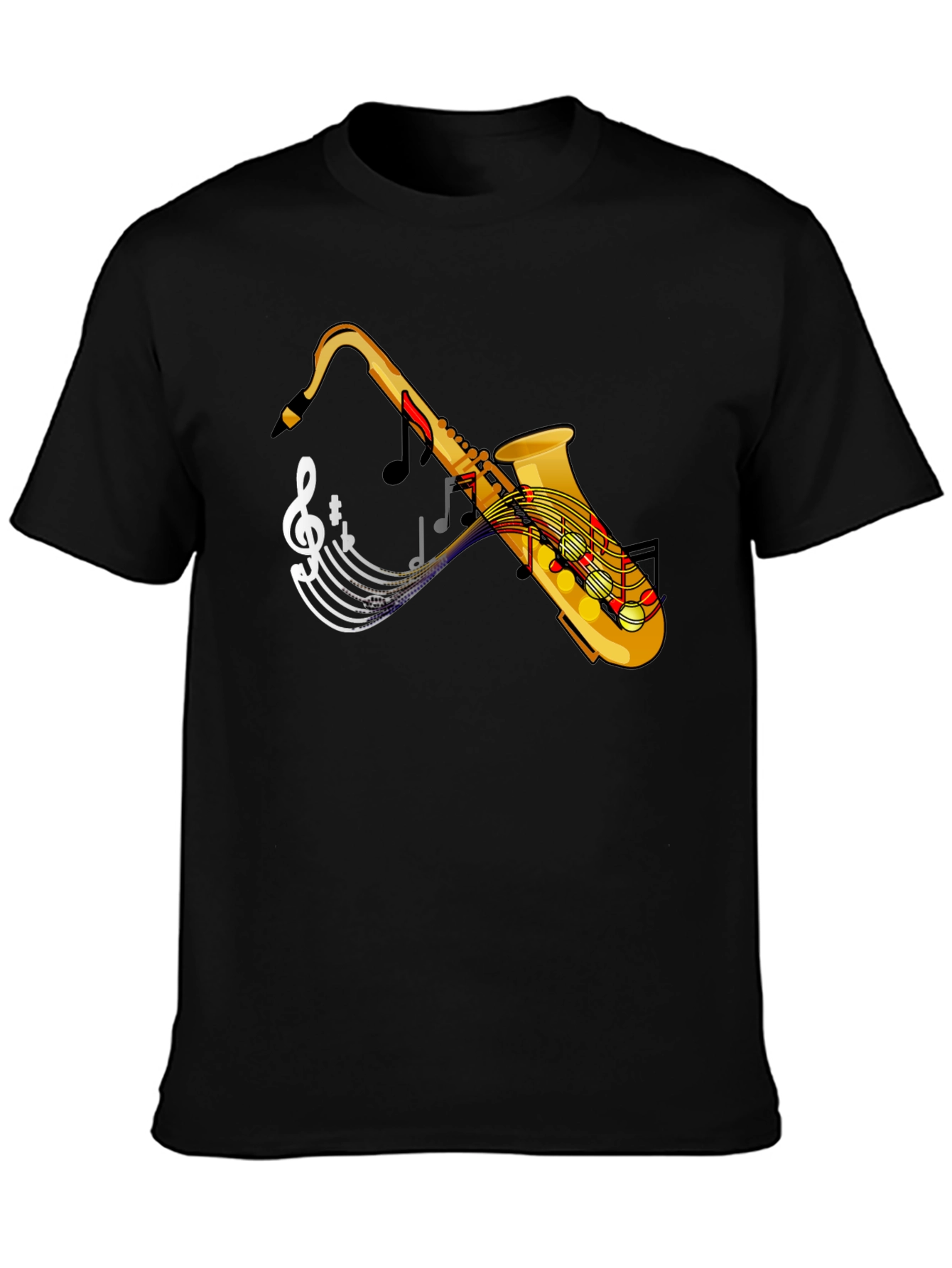 Saxophone Music Notes Graphic T-Shirt