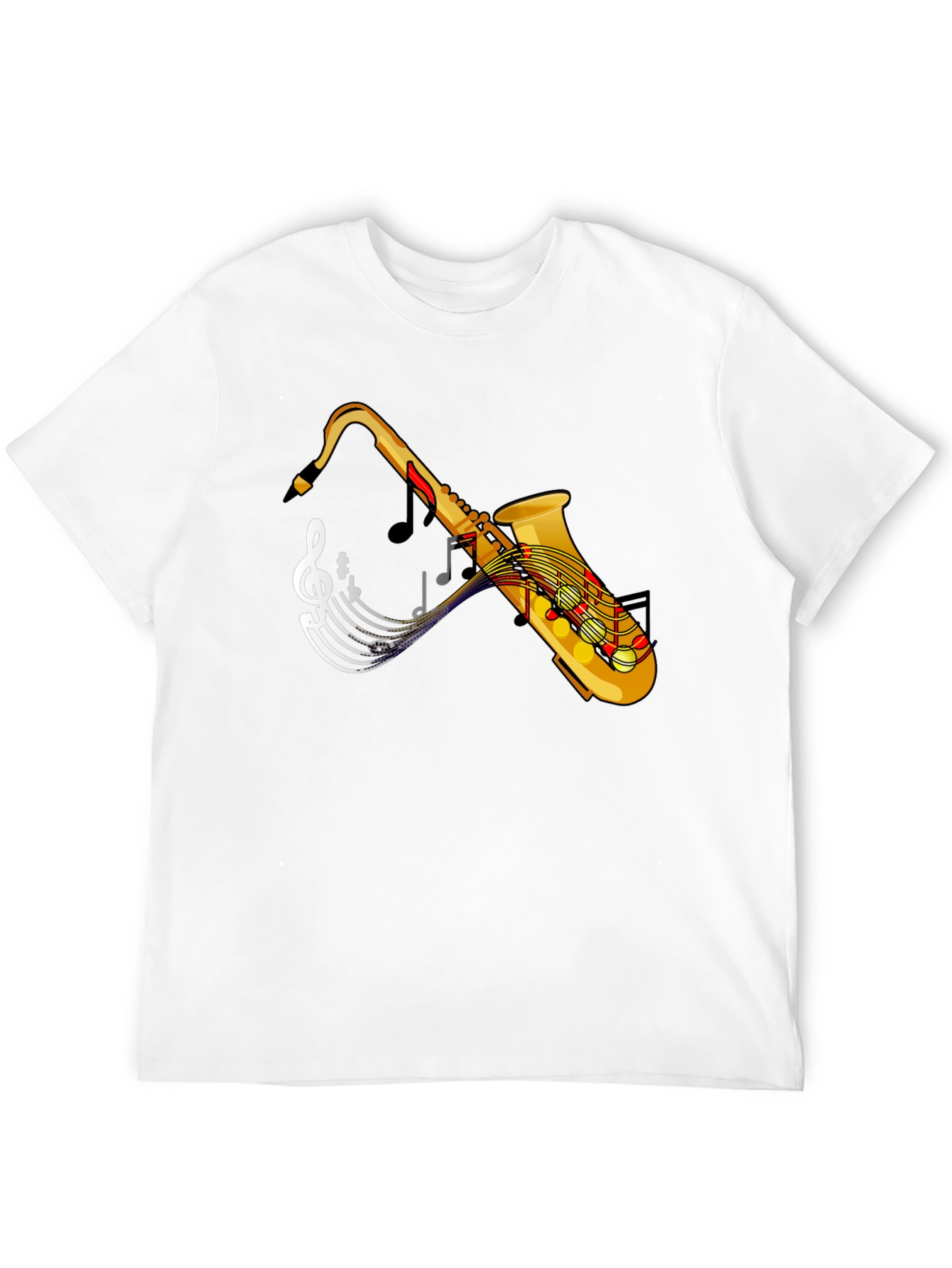 Saxophone Music Notes Graphic T-Shirt