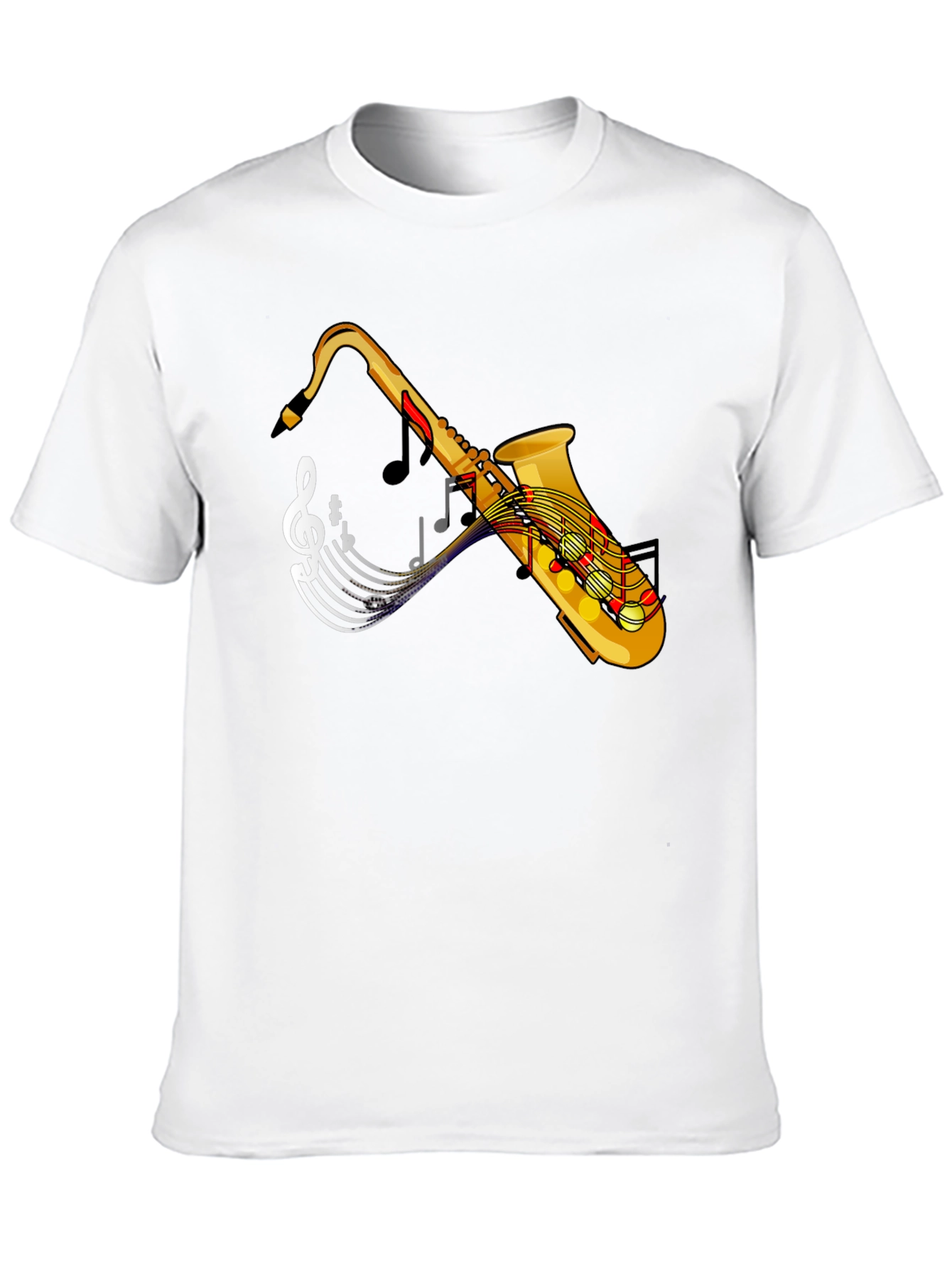 Saxophone Music Notes Graphic T-Shirt