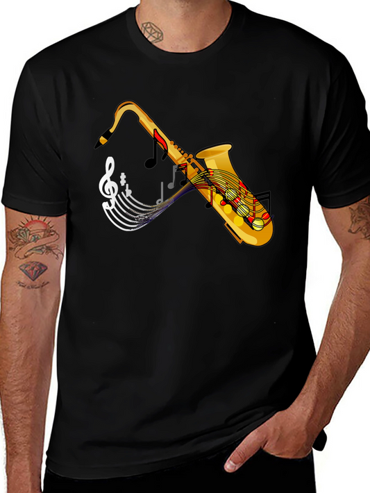 Saxophone Music Notes Graphic T-Shirt