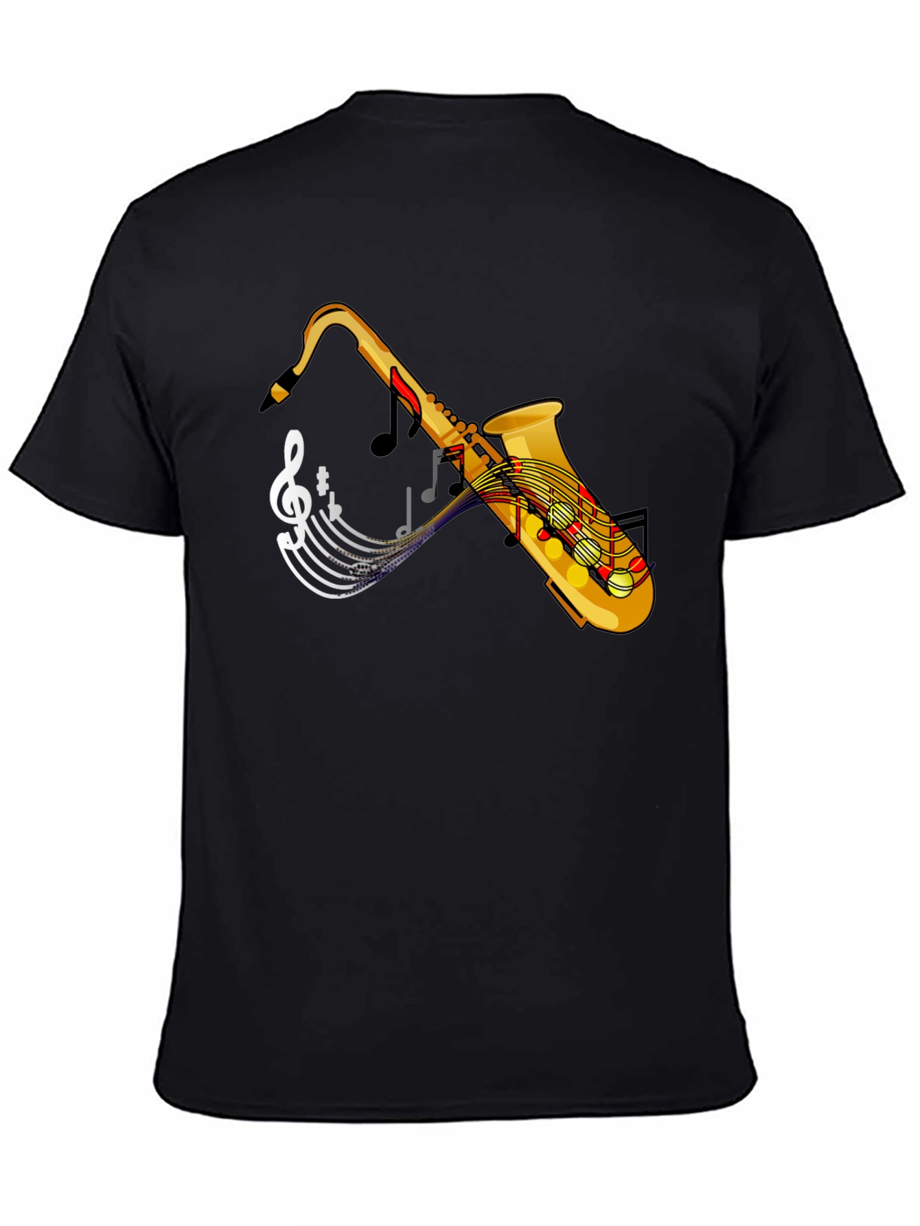 Saxophone Music Notes Graphic T-Shirt