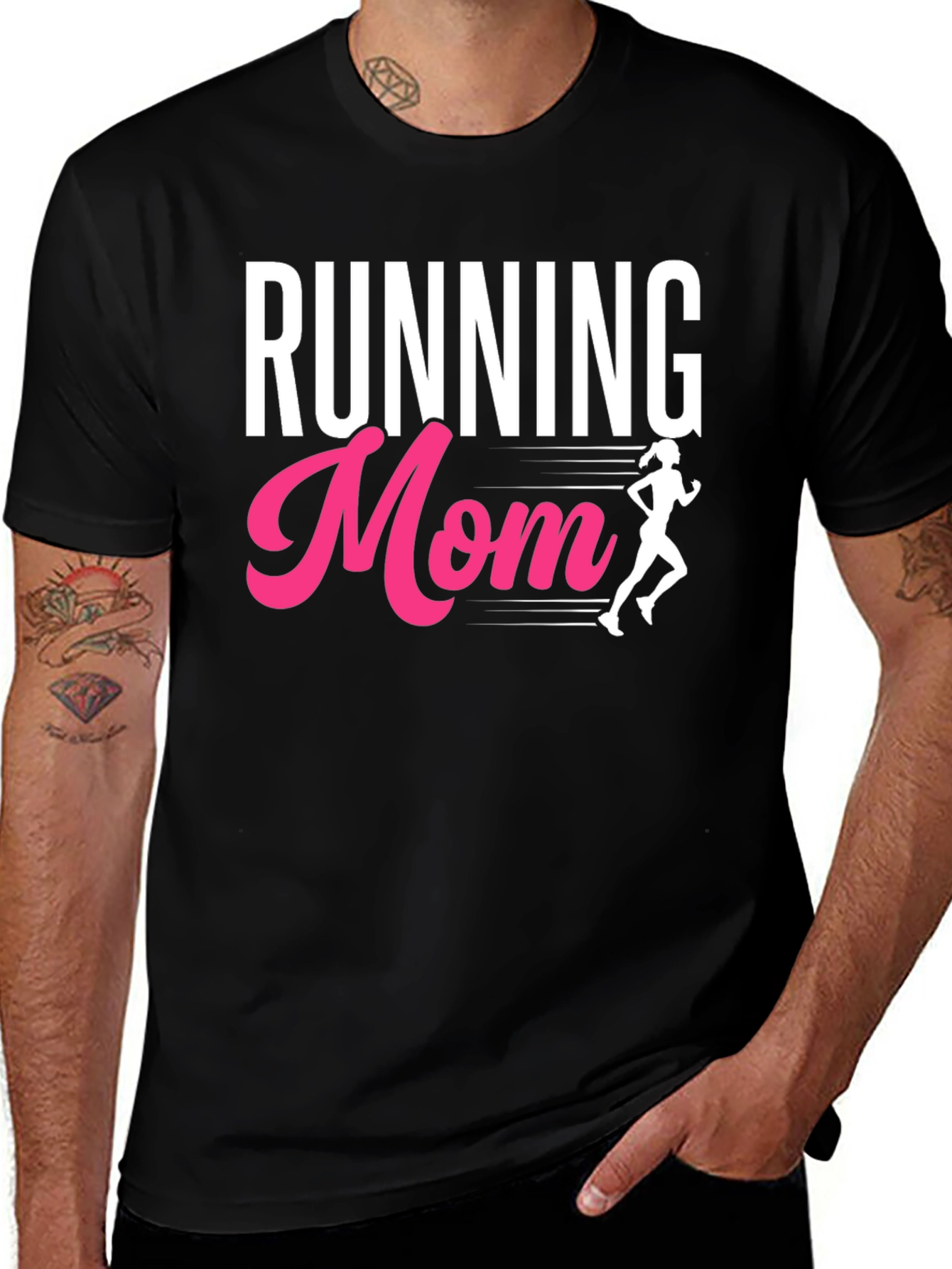 Running Mom Graphic Tee - Black