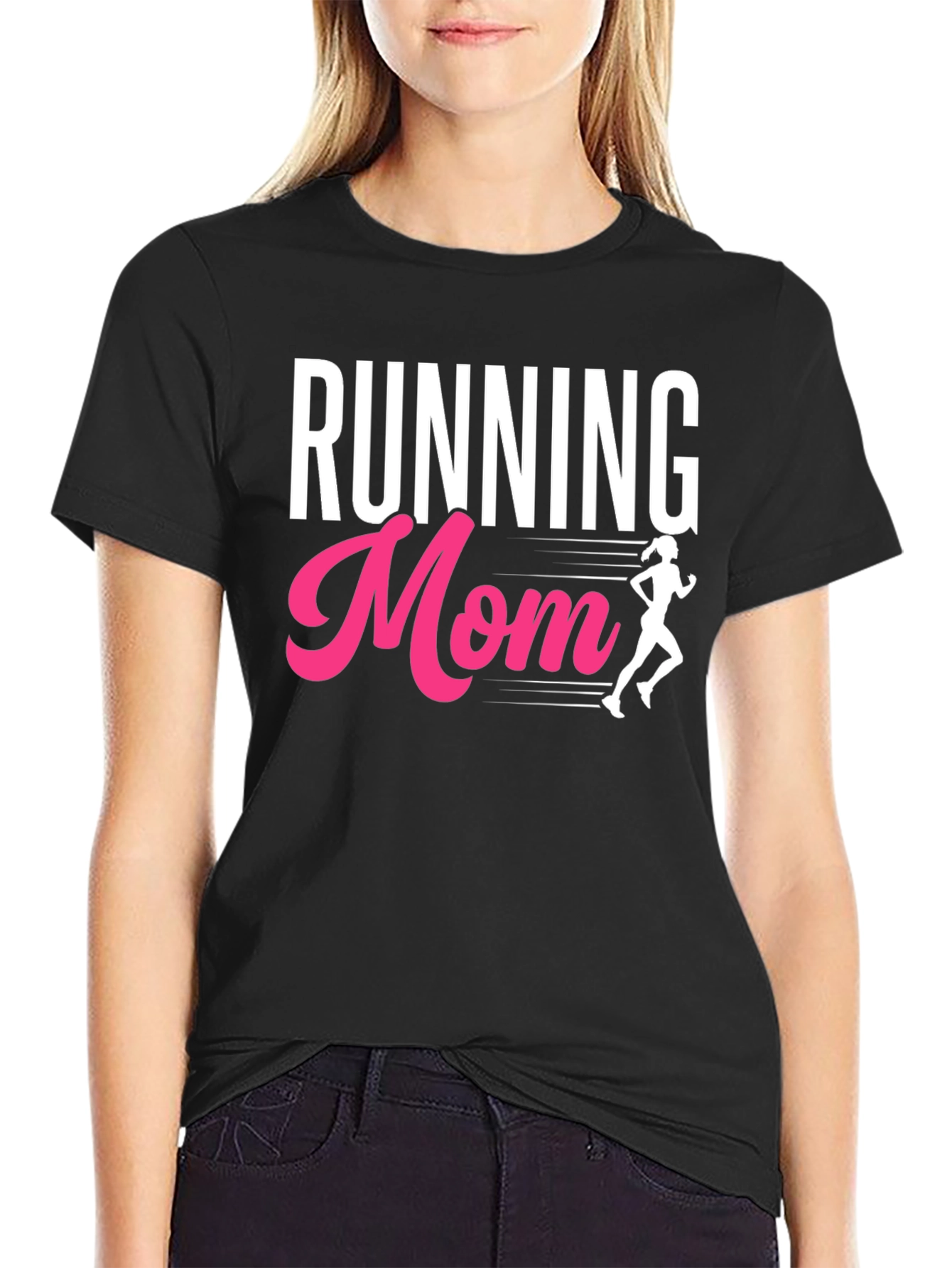 Running Mom Graphic Tee - Black