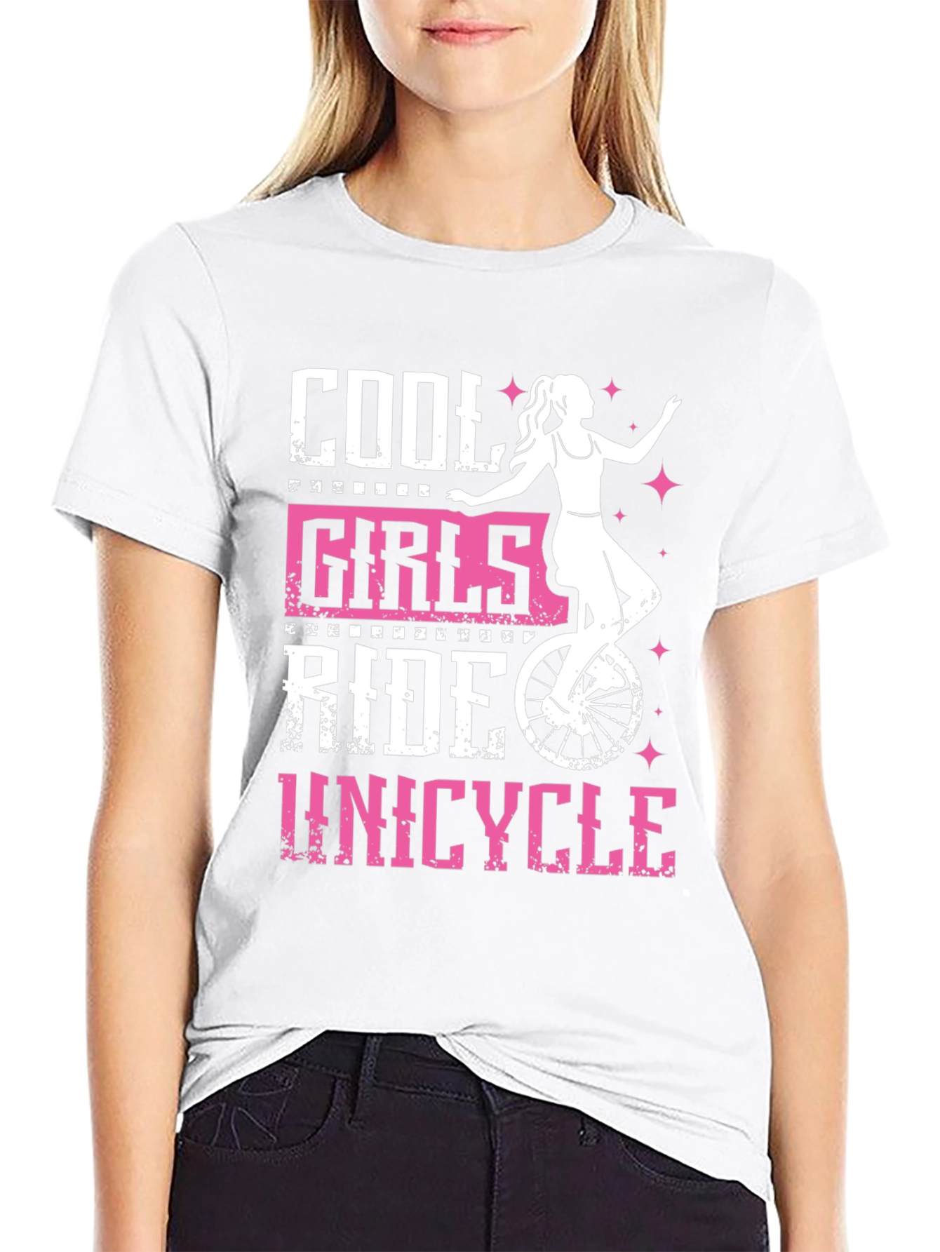 Cool Girls Ride Unicycle Graphic Tee