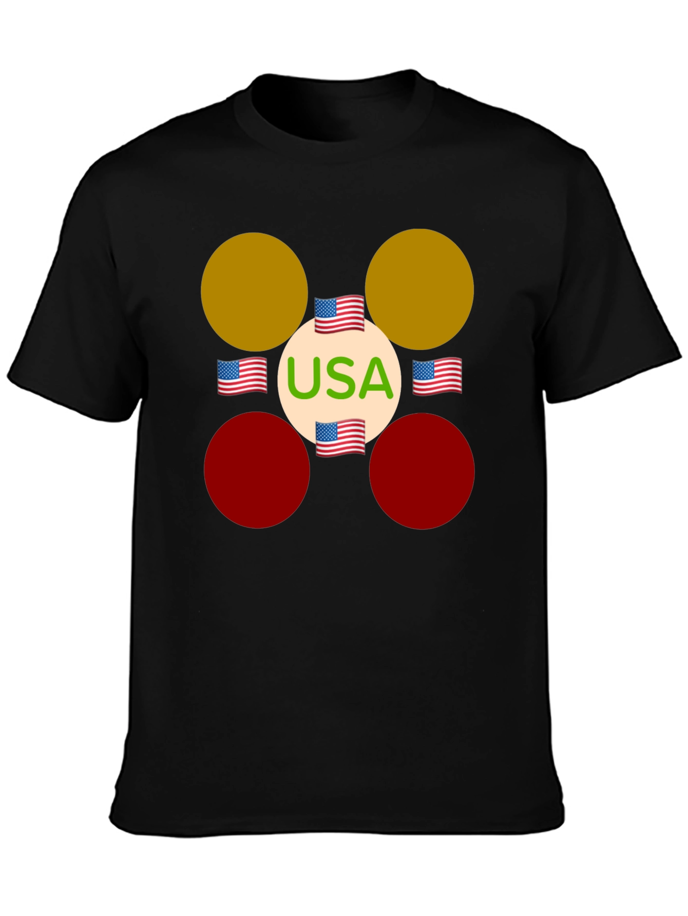 USA Flag Circle Graphic Tee - Patriotic Style