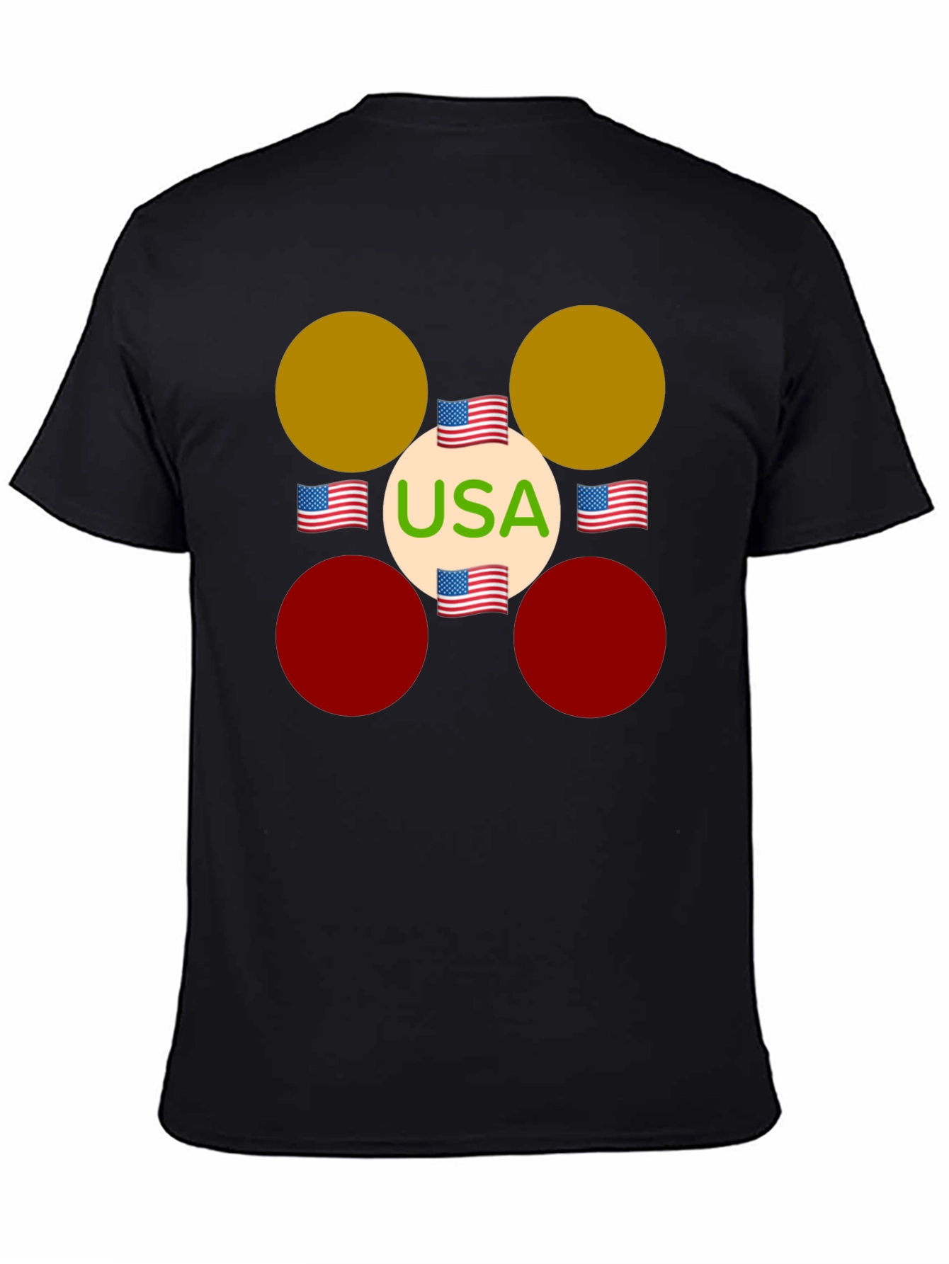 USA Flag Circle Graphic Tee - Patriotic Style