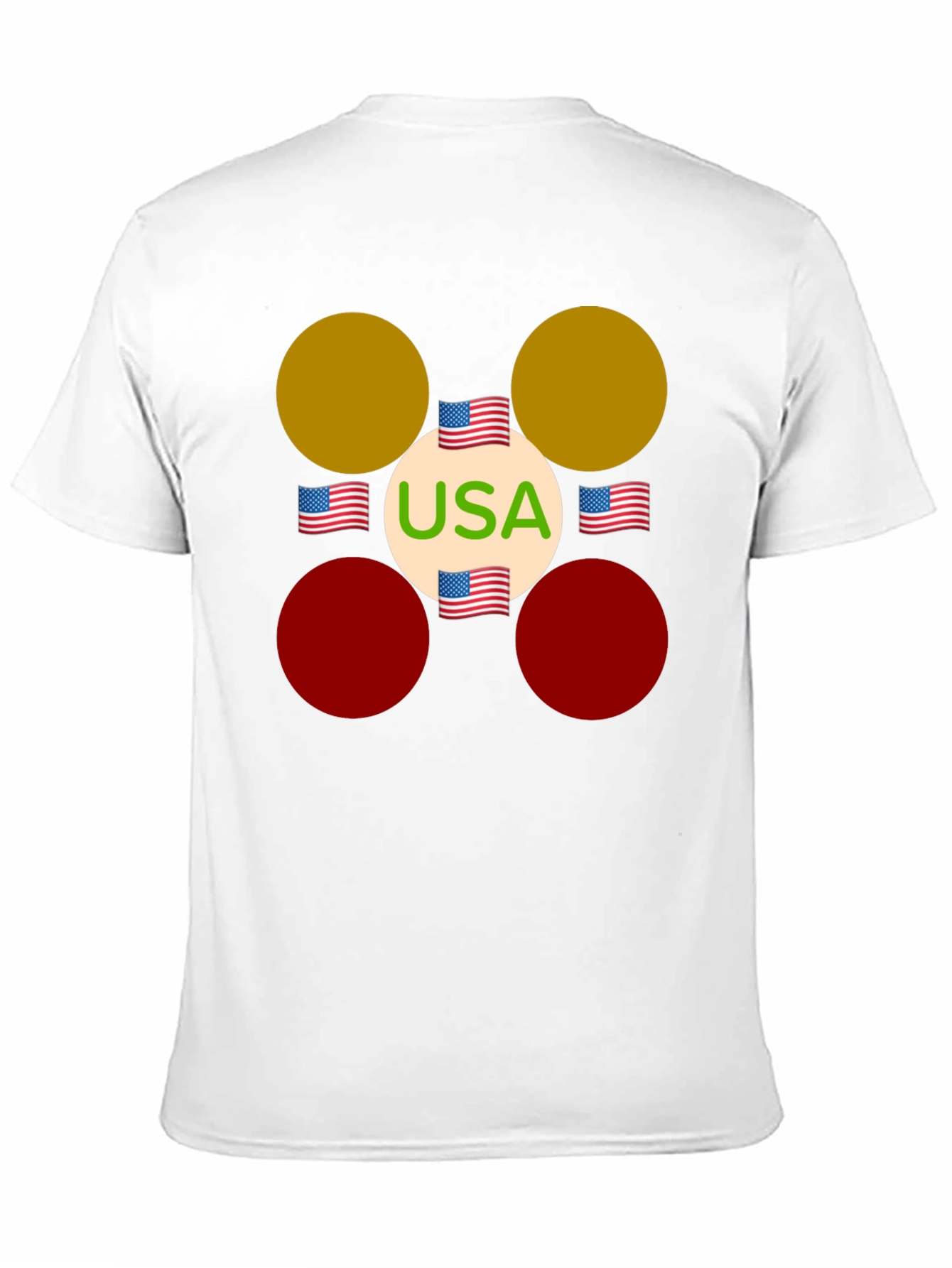 USA Flag Circle Graphic Tee - Patriotic Style