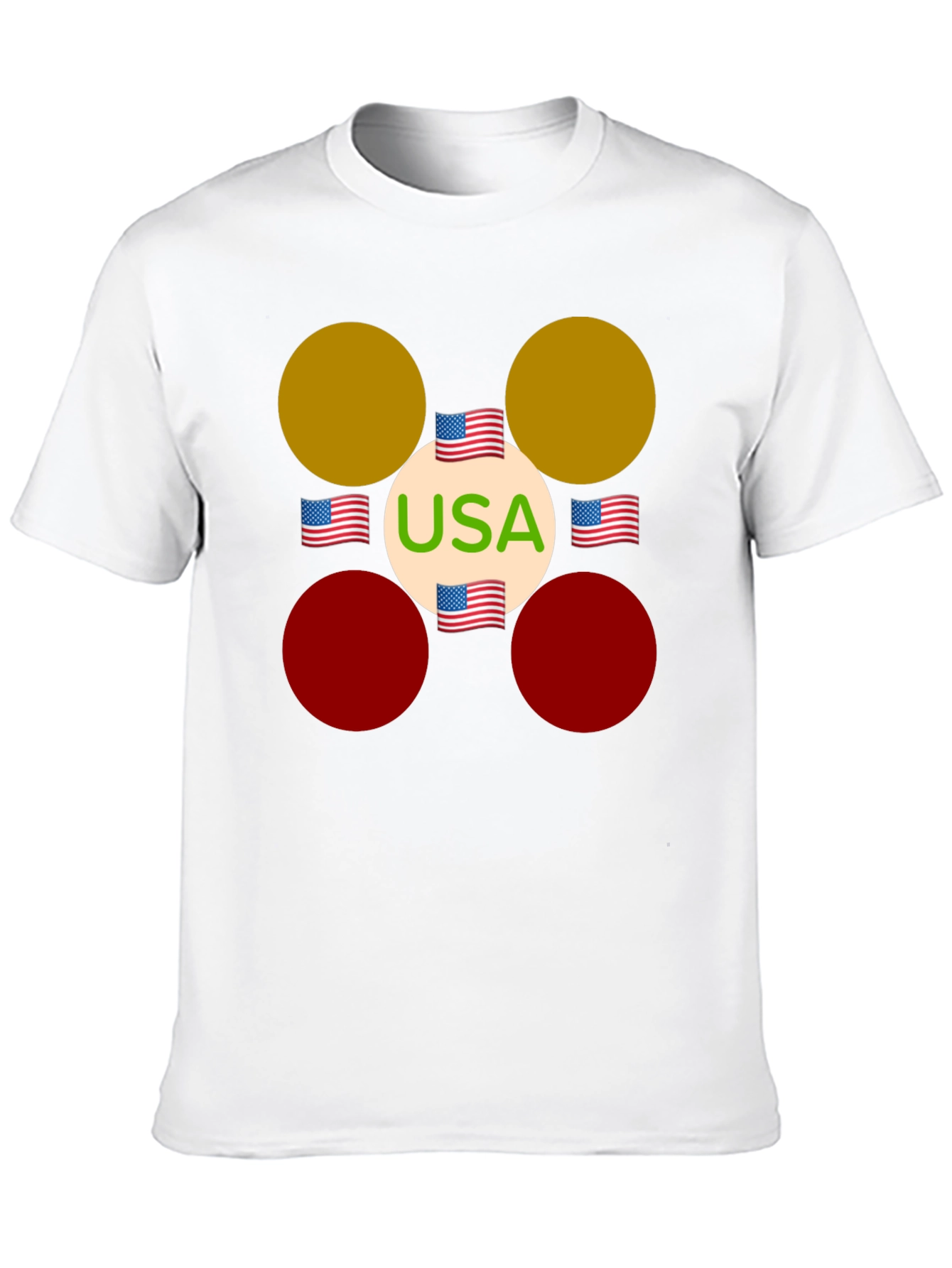 USA Flag Circle Graphic Tee - Patriotic Style