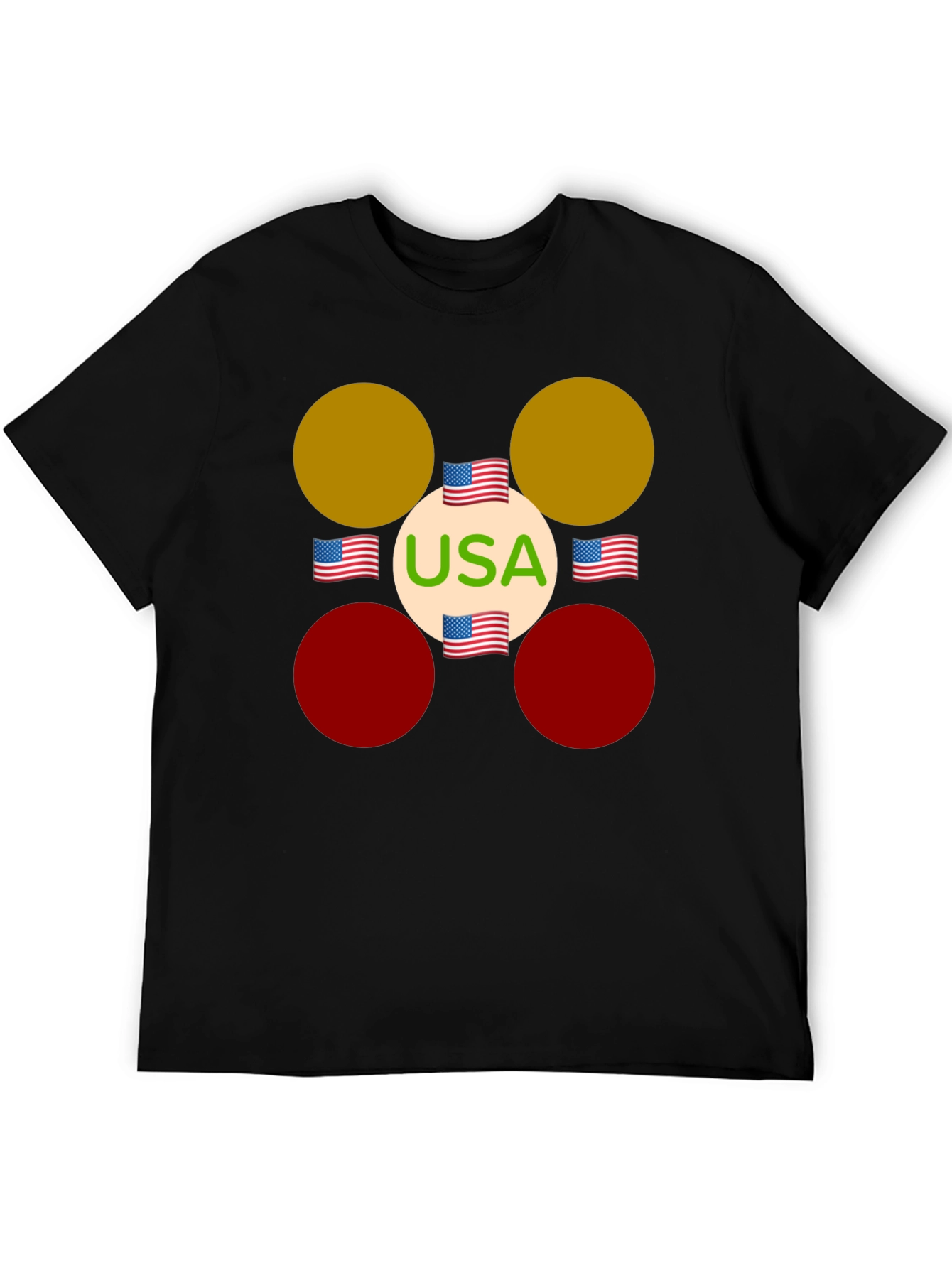 USA Flag Circle Graphic Tee - Patriotic Style