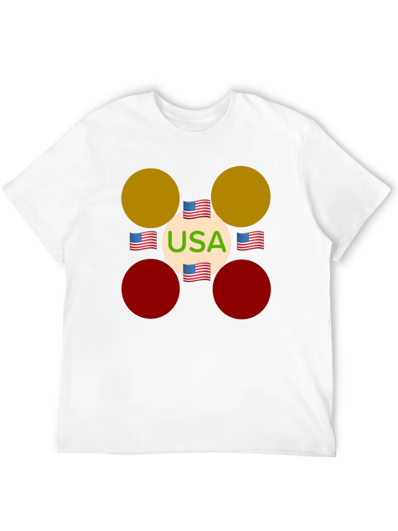 USA Flag Circle Graphic Tee - Patriotic Style