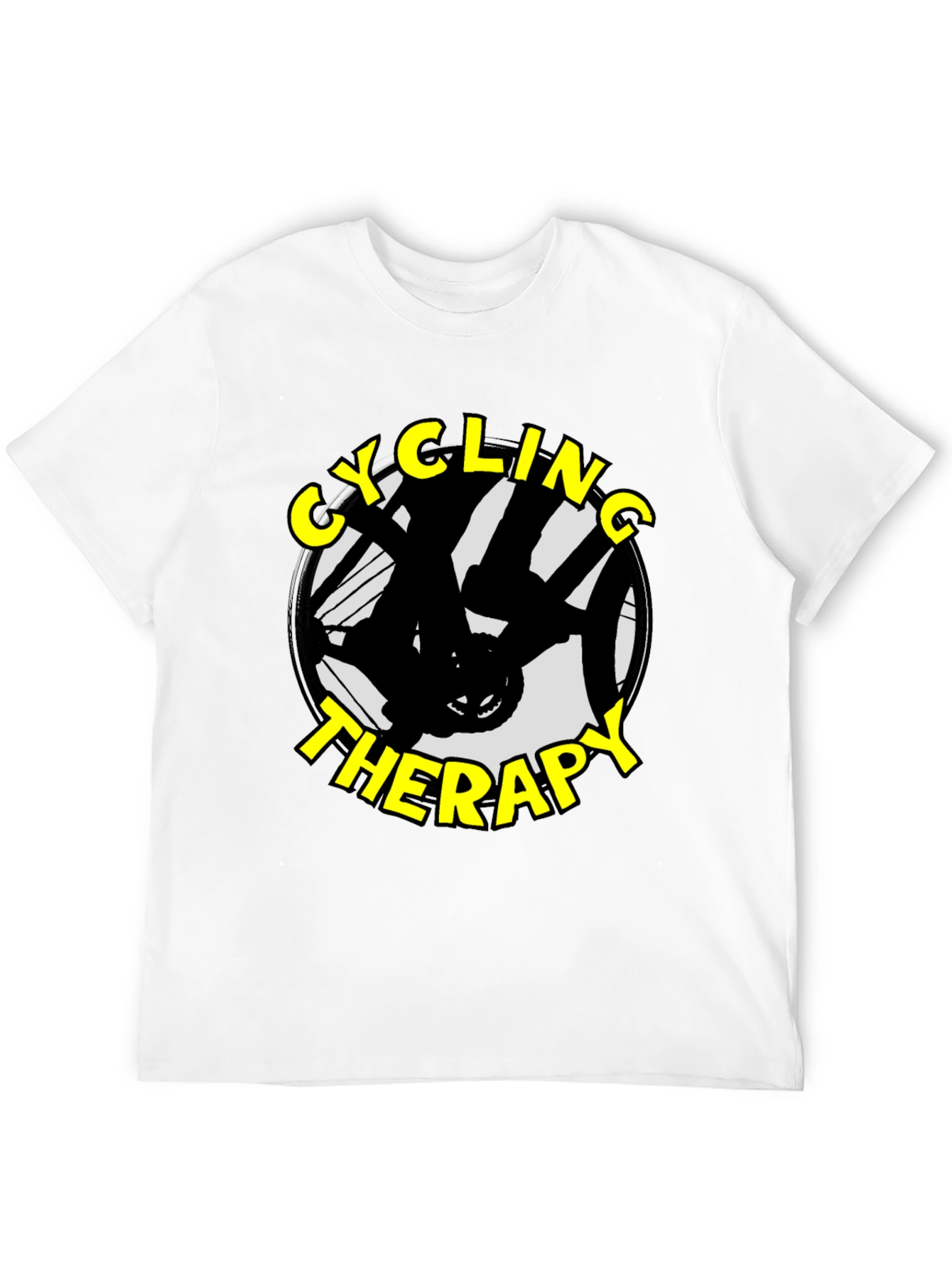 Cycling Therapy Graphic T-Shirt - Black Cotton Tee