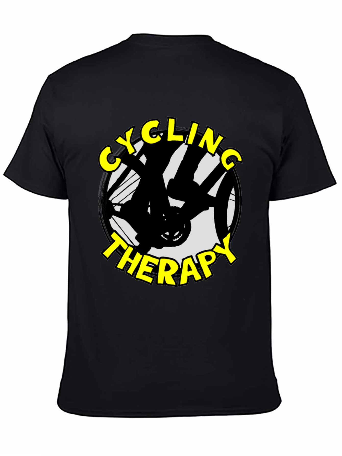 Cycling Therapy Graphic T-Shirt - Black Cotton Tee